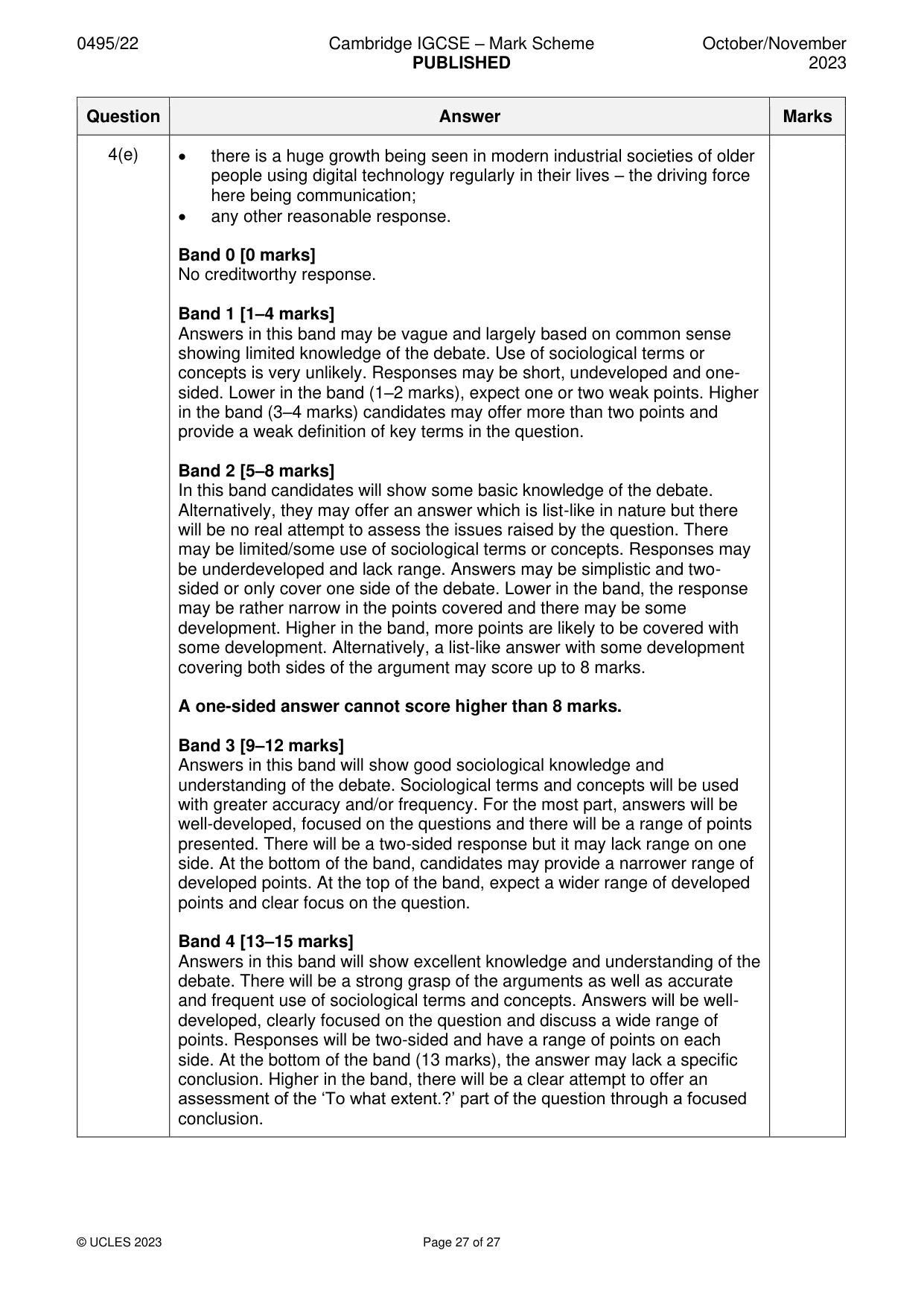 Mark scheme, page 27 of 27