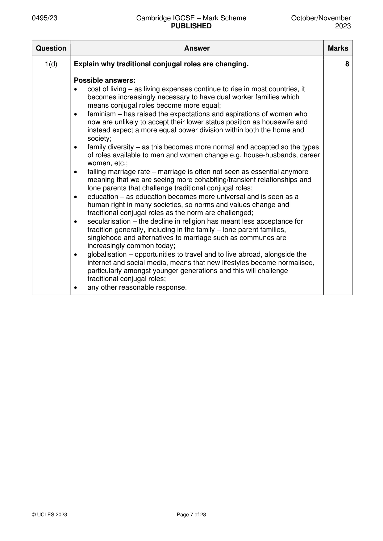 Mark scheme, page 7 of 28