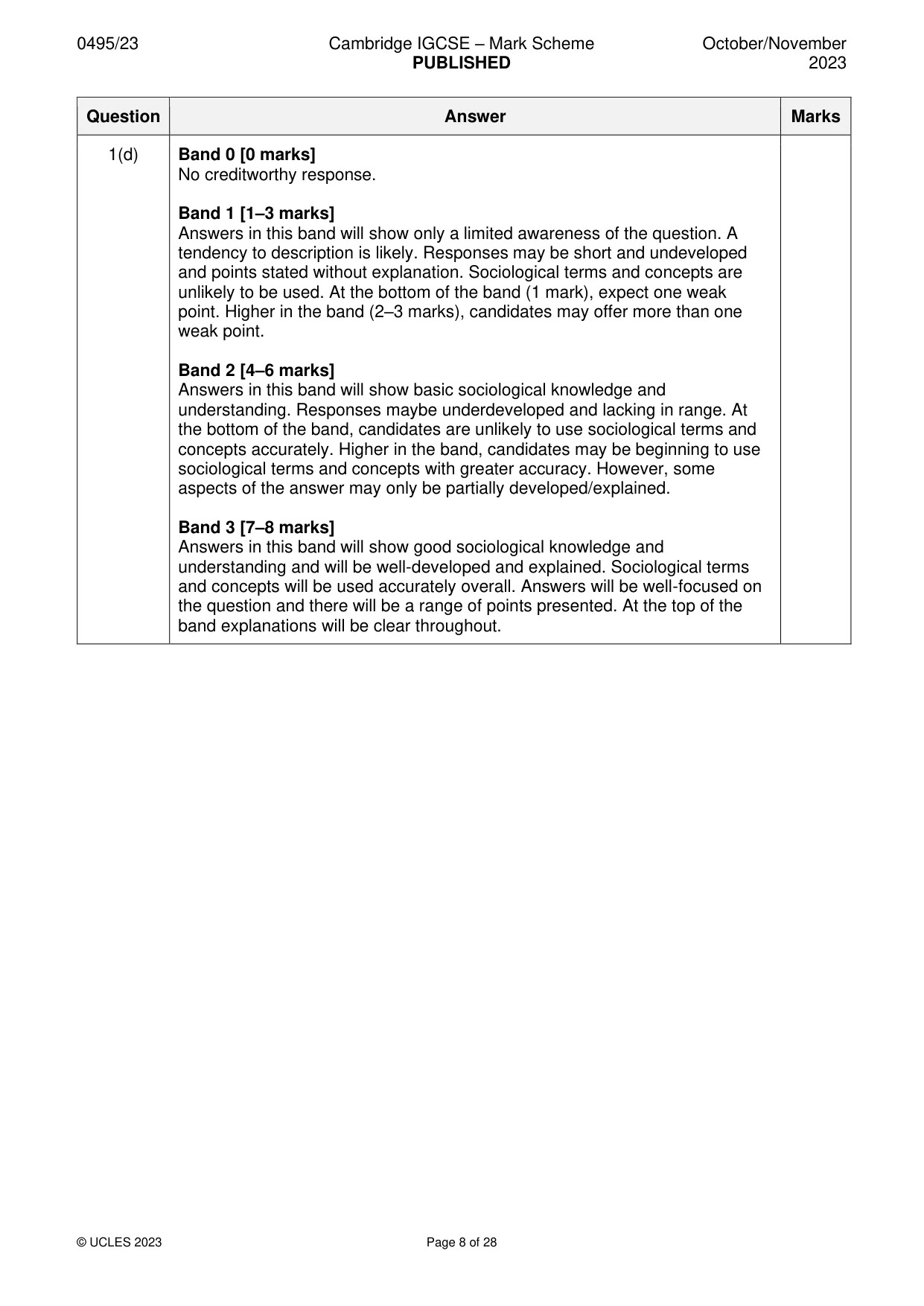 Mark scheme, page 8 of 28