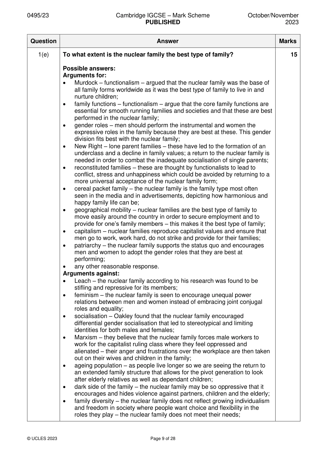 Mark scheme, page 9 of 28