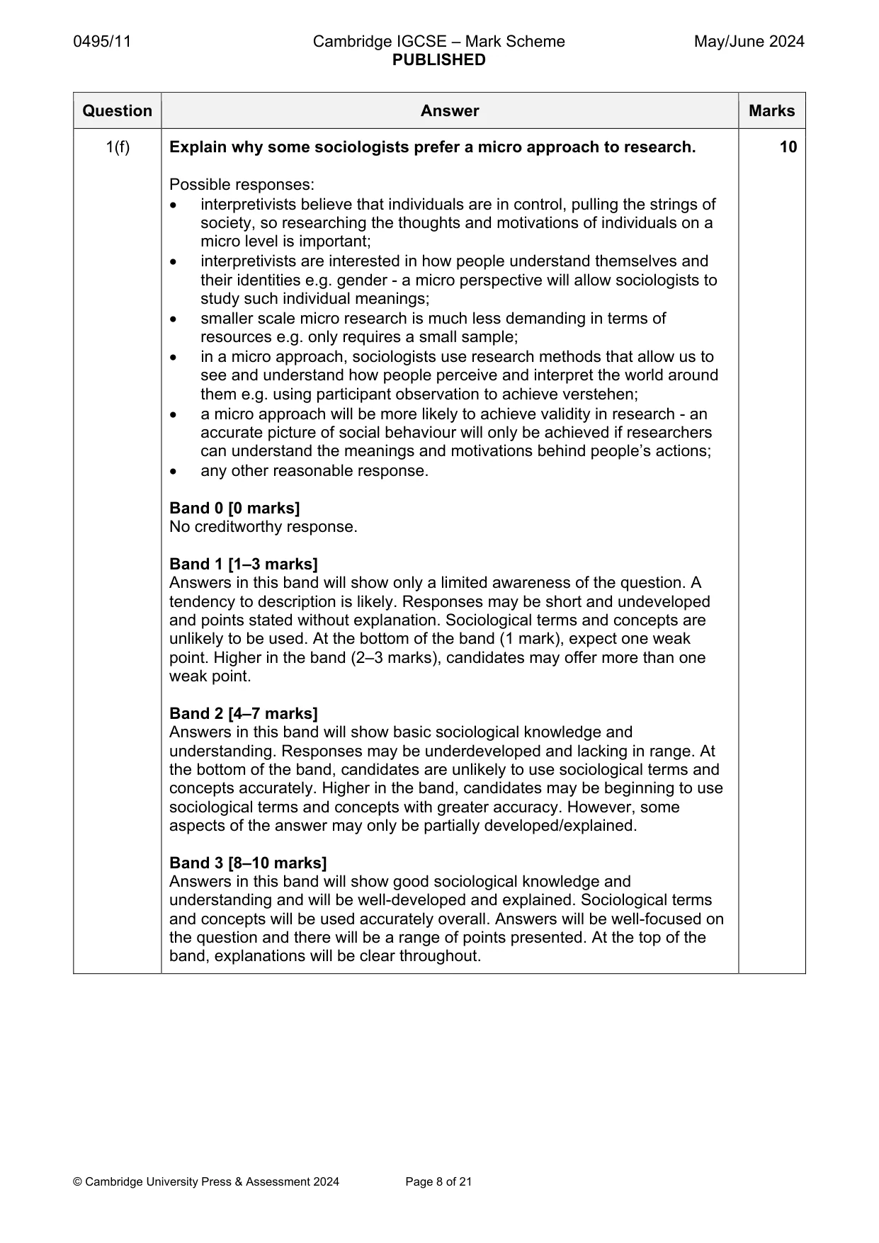 Mark scheme, page 8 of 21