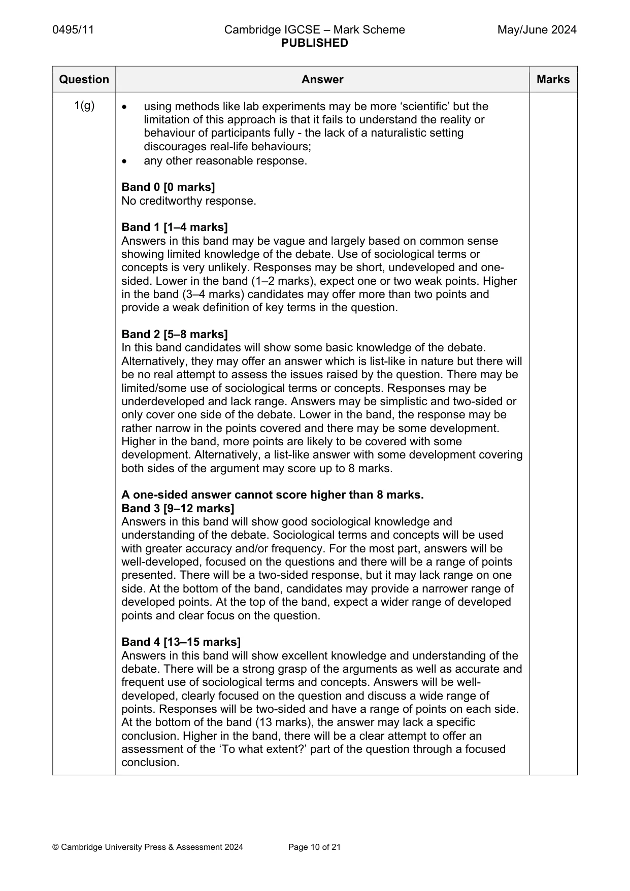 Mark scheme, page 10 of 21