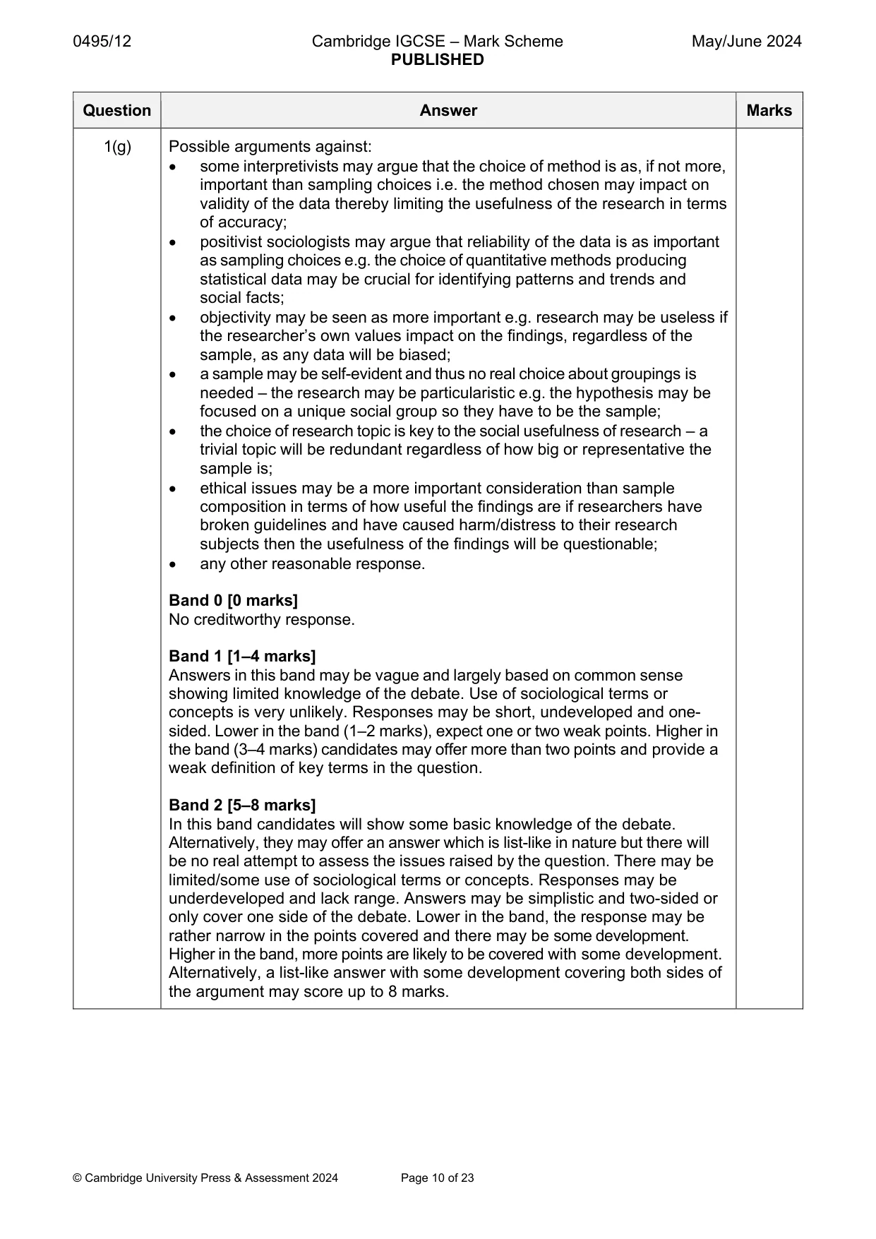 Mark scheme, page 10 of 23