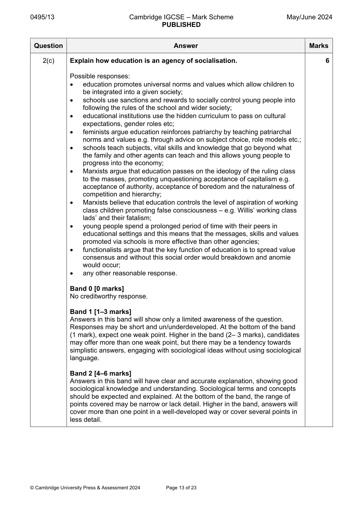Mark scheme, page 13 of 23