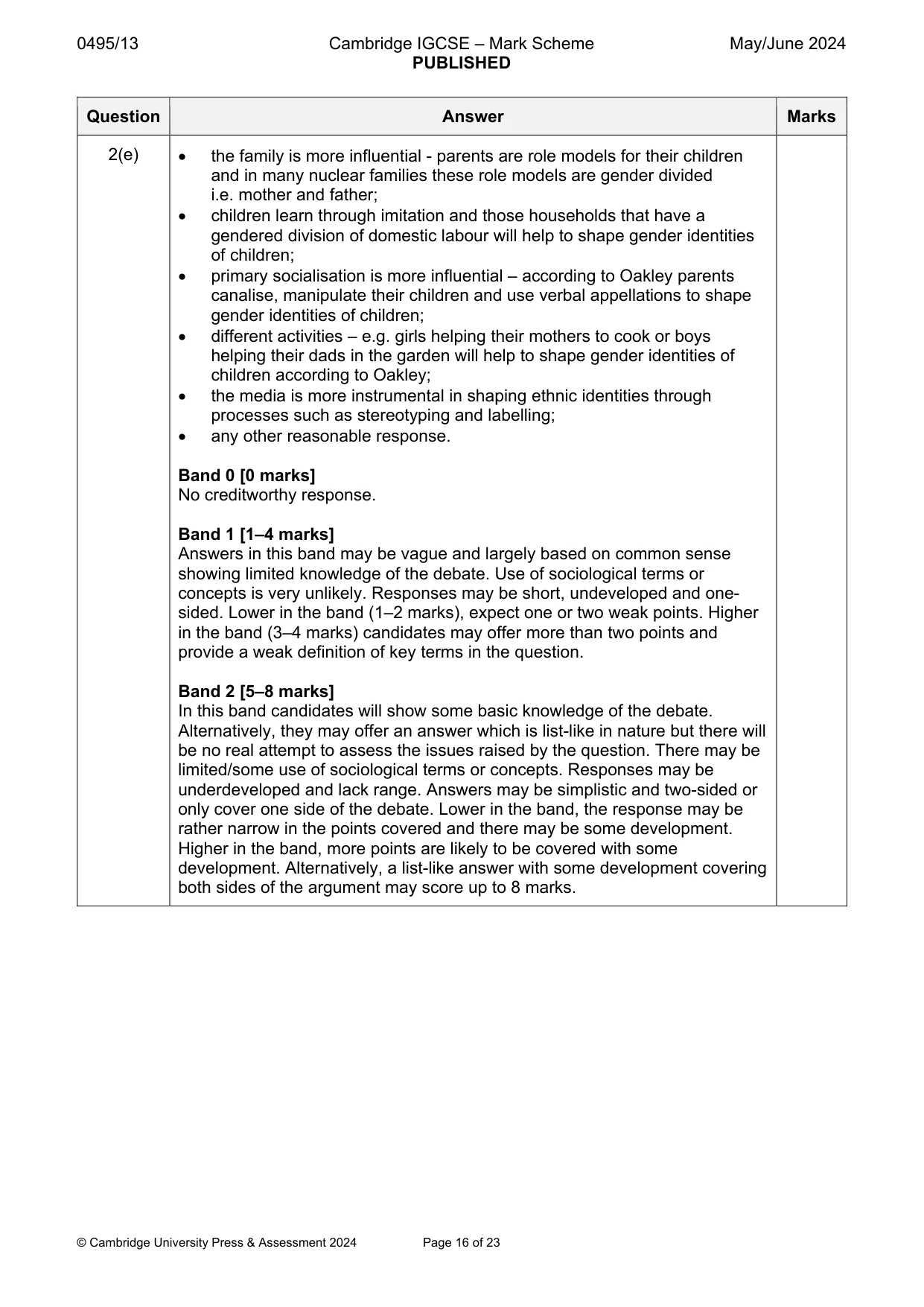 Mark scheme, page 16 of 23