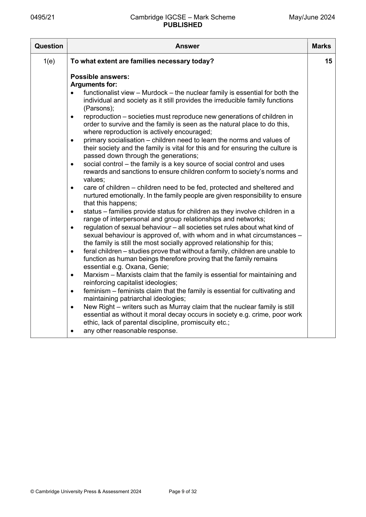 Mark scheme, page 9 of 32