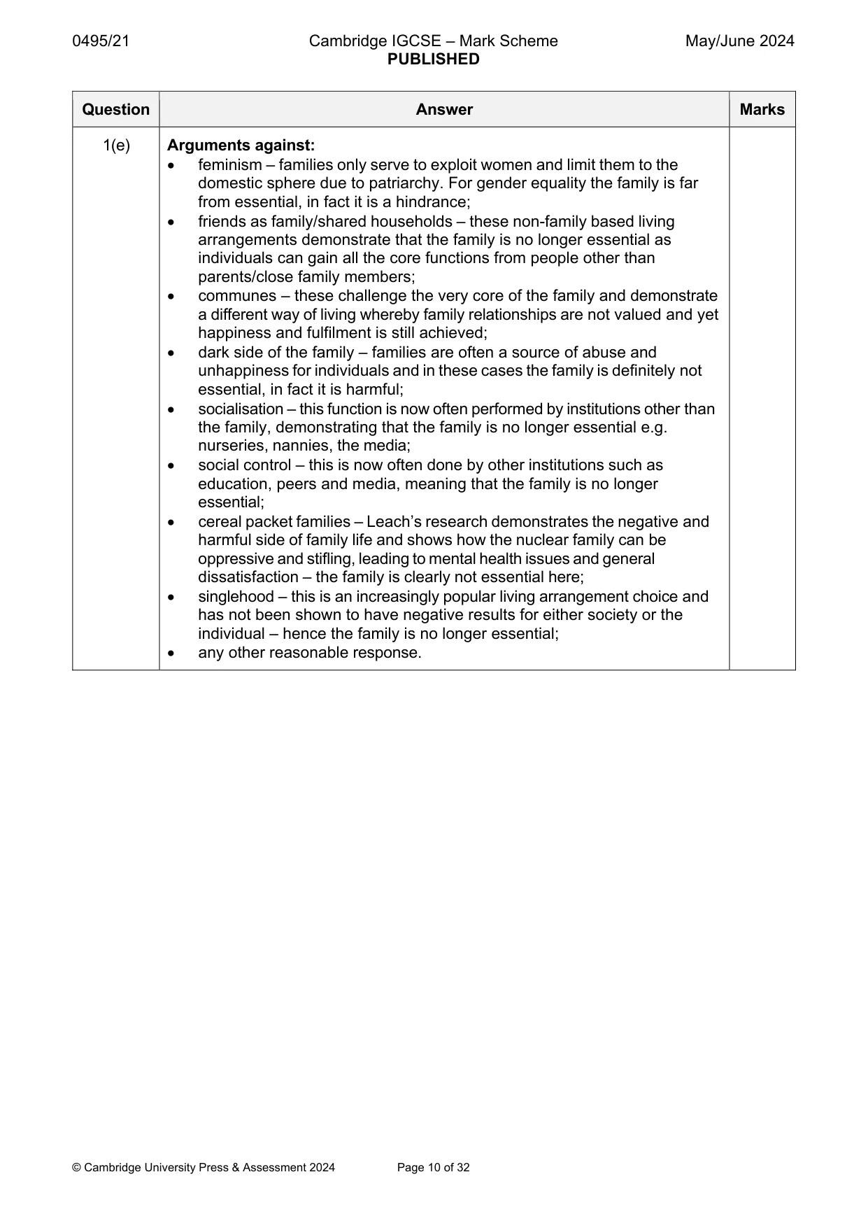 Mark scheme, page 10 of 32