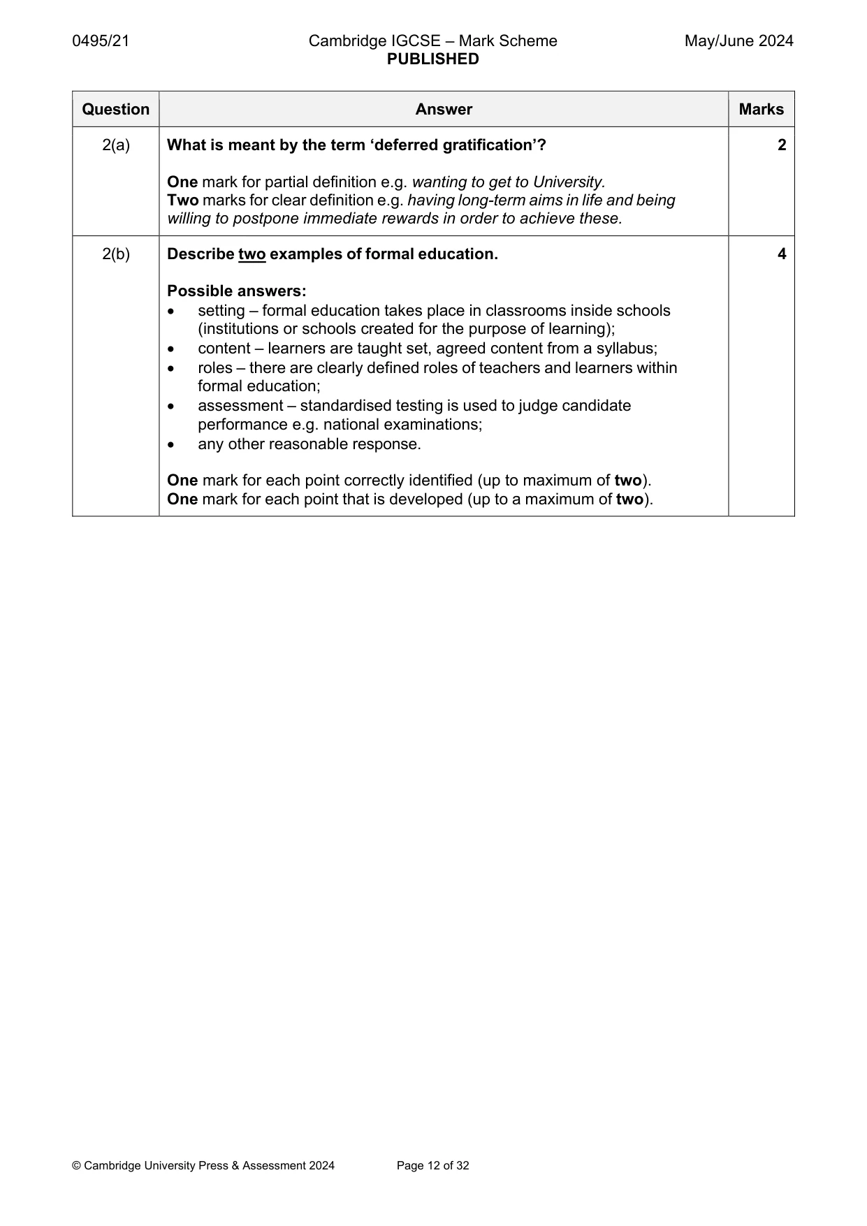 Mark scheme, page 12 of 32