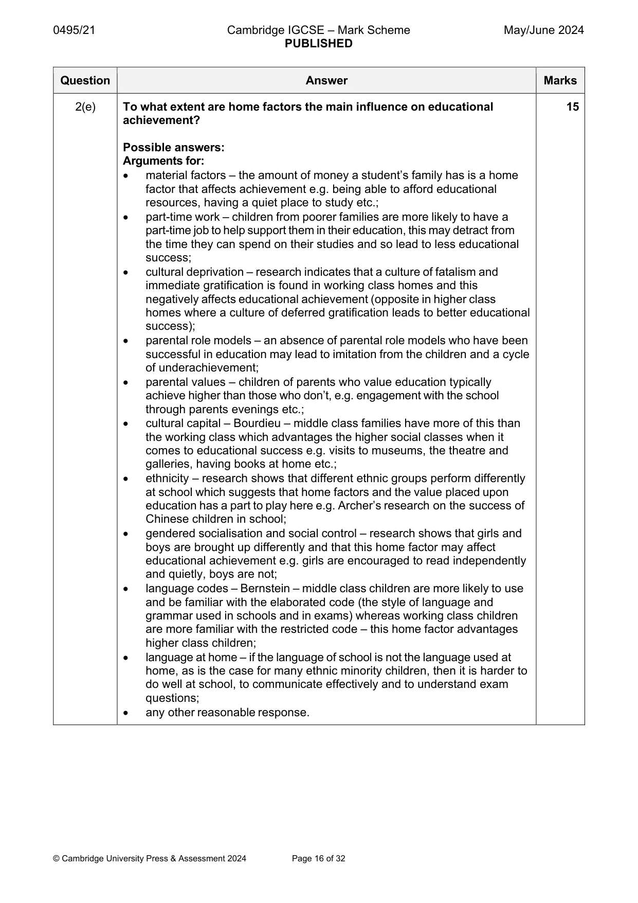 Mark scheme, page 16 of 32