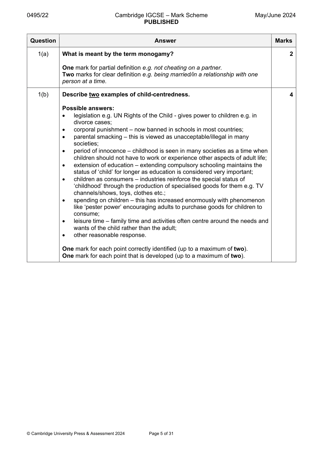 Mark scheme, page 5 of 31