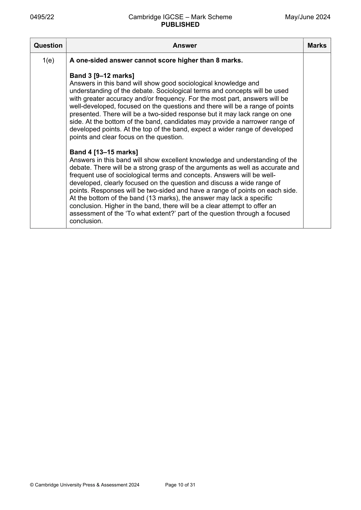 Mark scheme, page 10 of 31