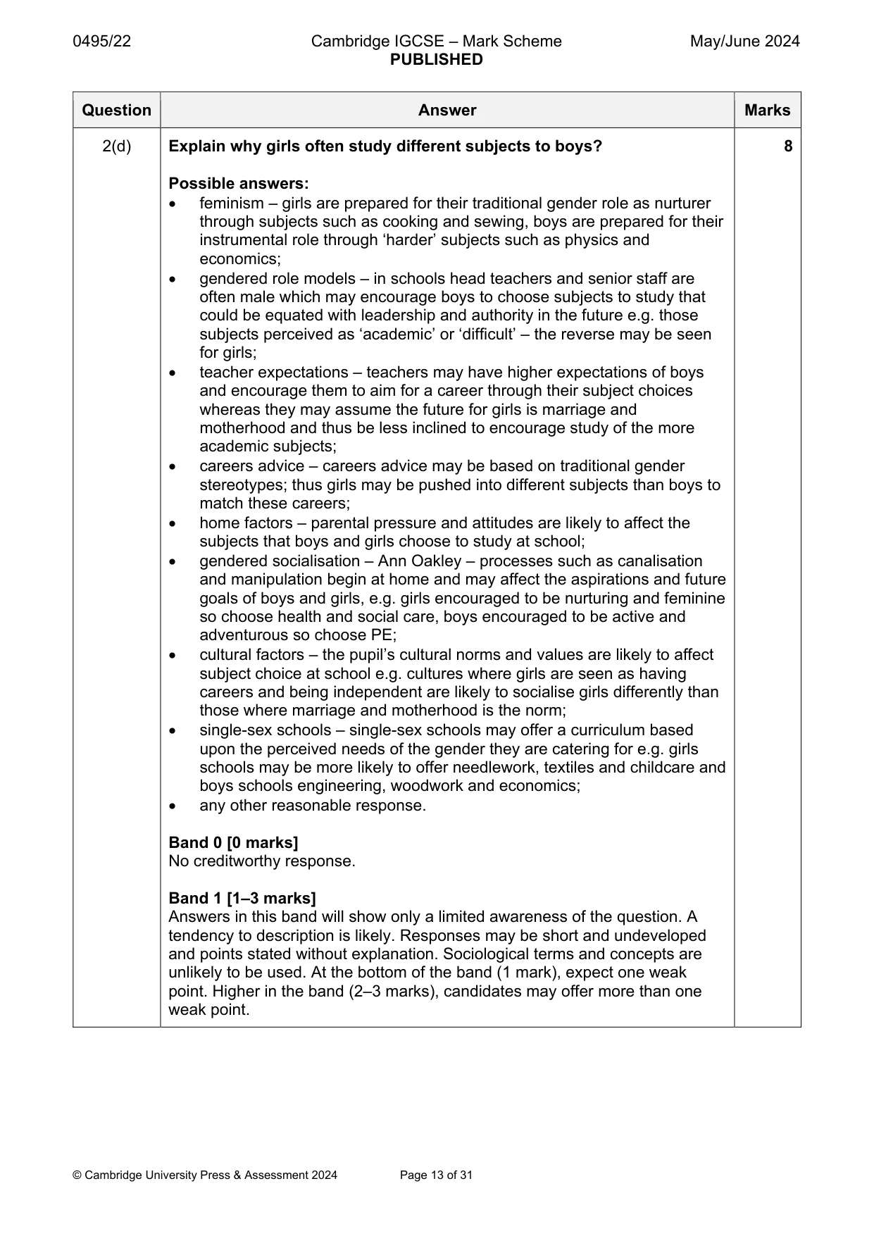 Mark scheme, page 13 of 31
