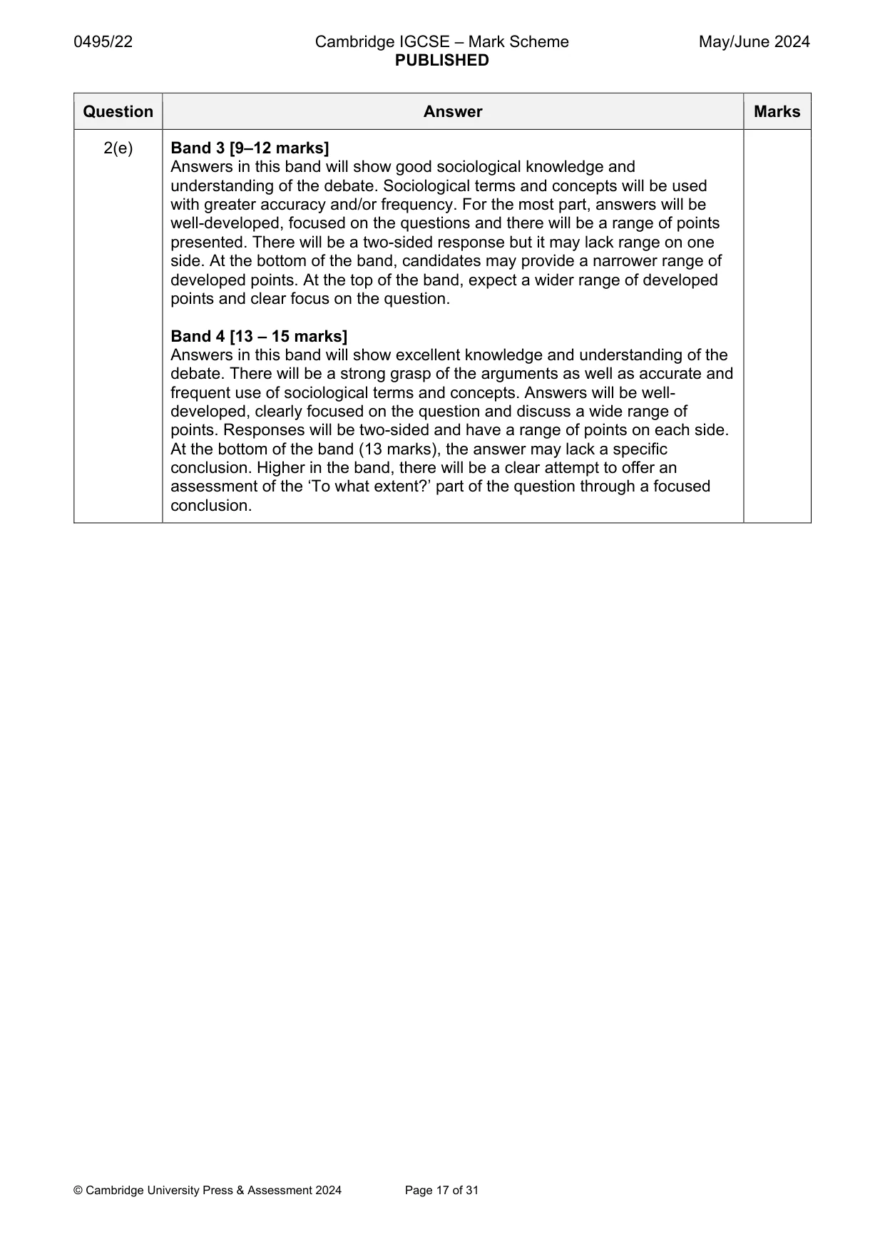 Mark scheme, page 17 of 31