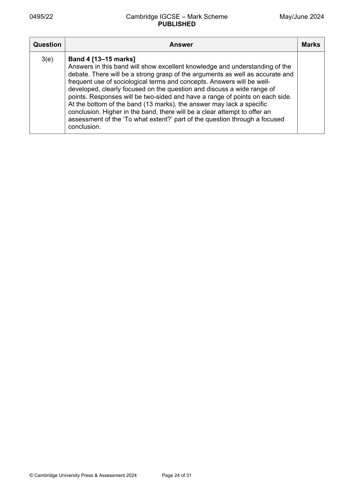 Mark scheme, page 24 of 31