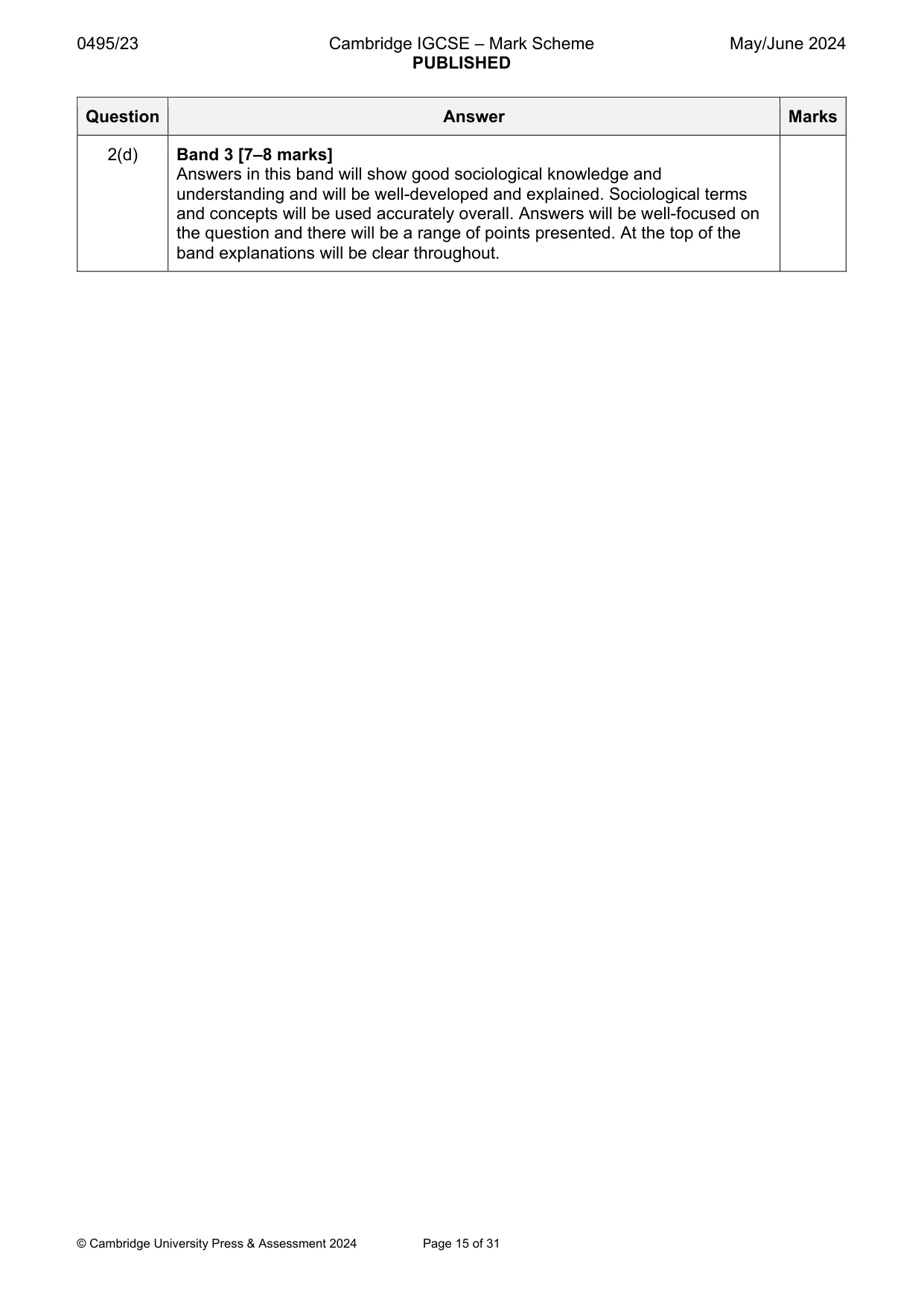 Mark scheme, page 15 of 31