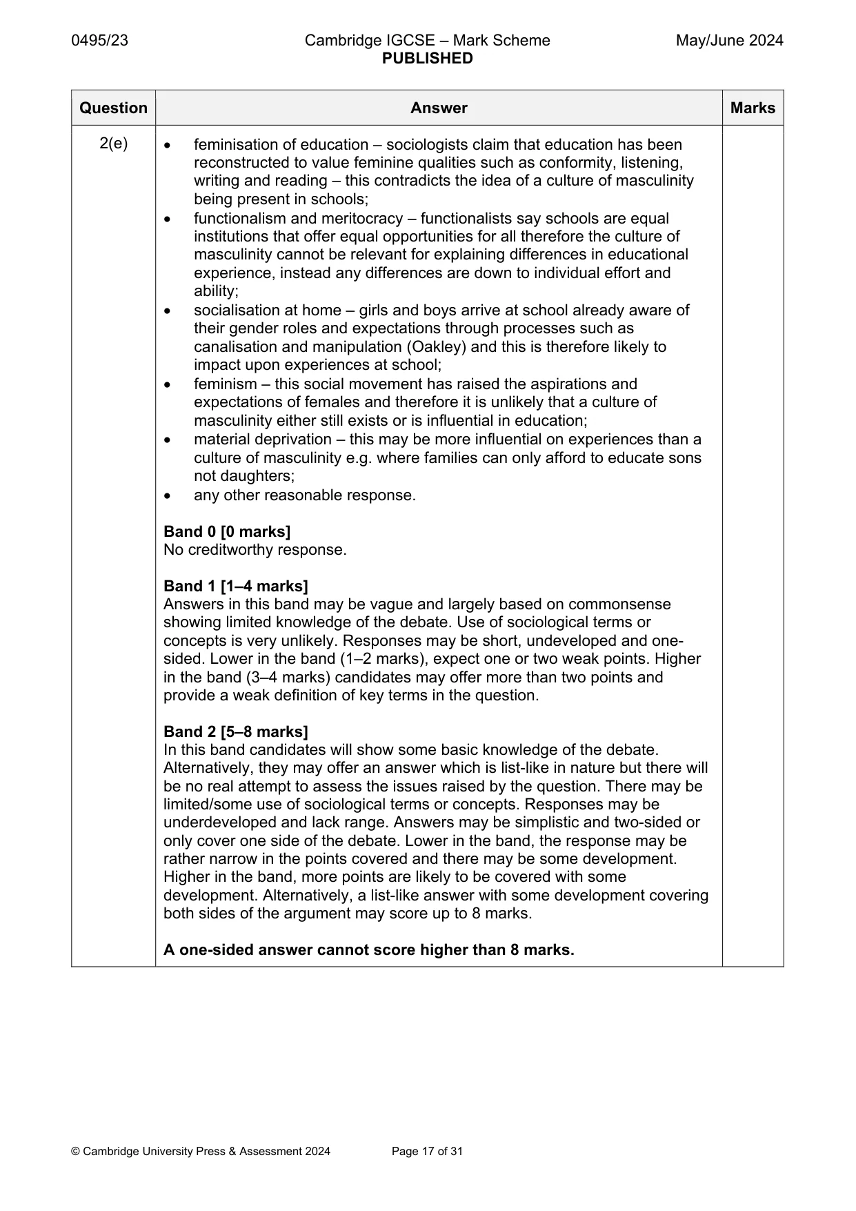 Mark scheme, page 17 of 31