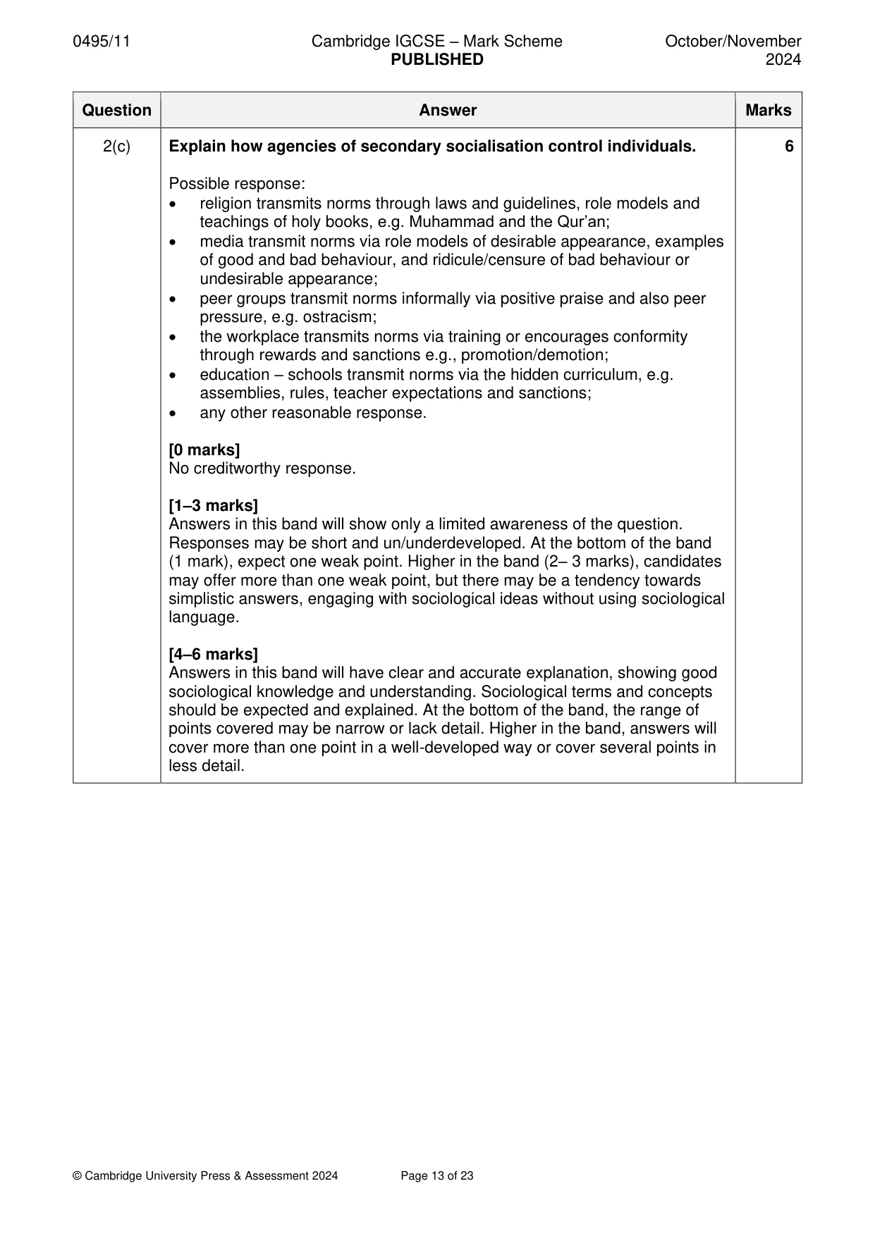 Mark scheme, page 13 of 23