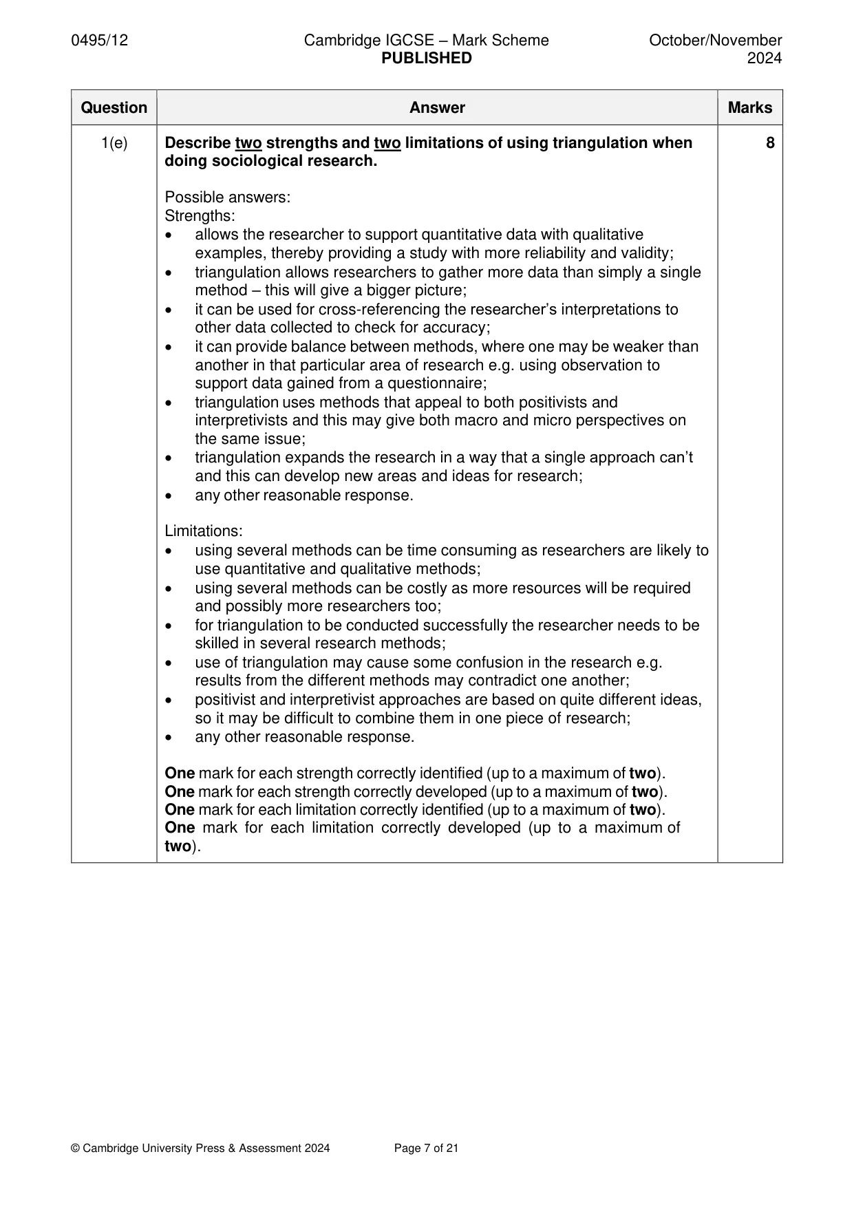 Mark scheme, page 7 of 21