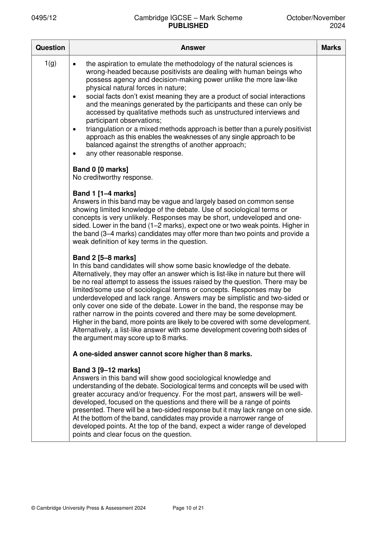 Mark scheme, page 10 of 21