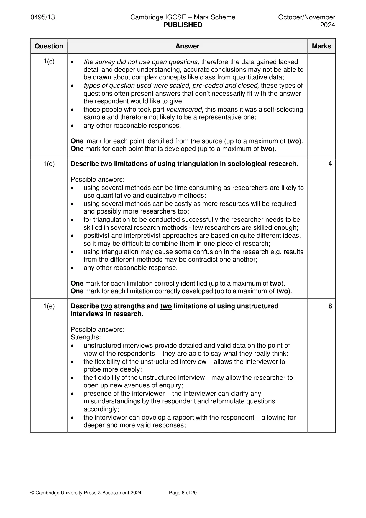Mark scheme, page 6 of 20