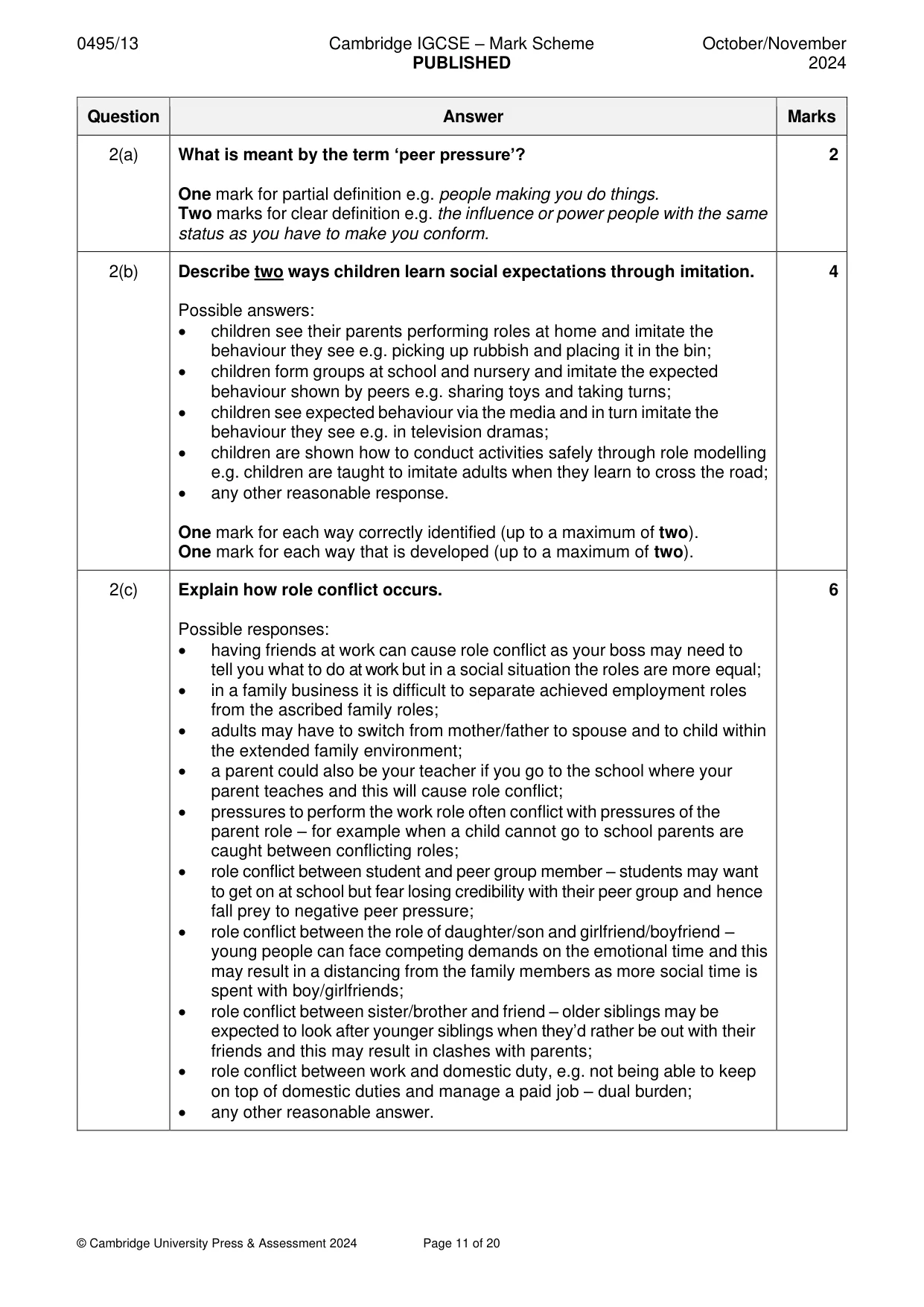 Mark scheme, page 11 of 20
