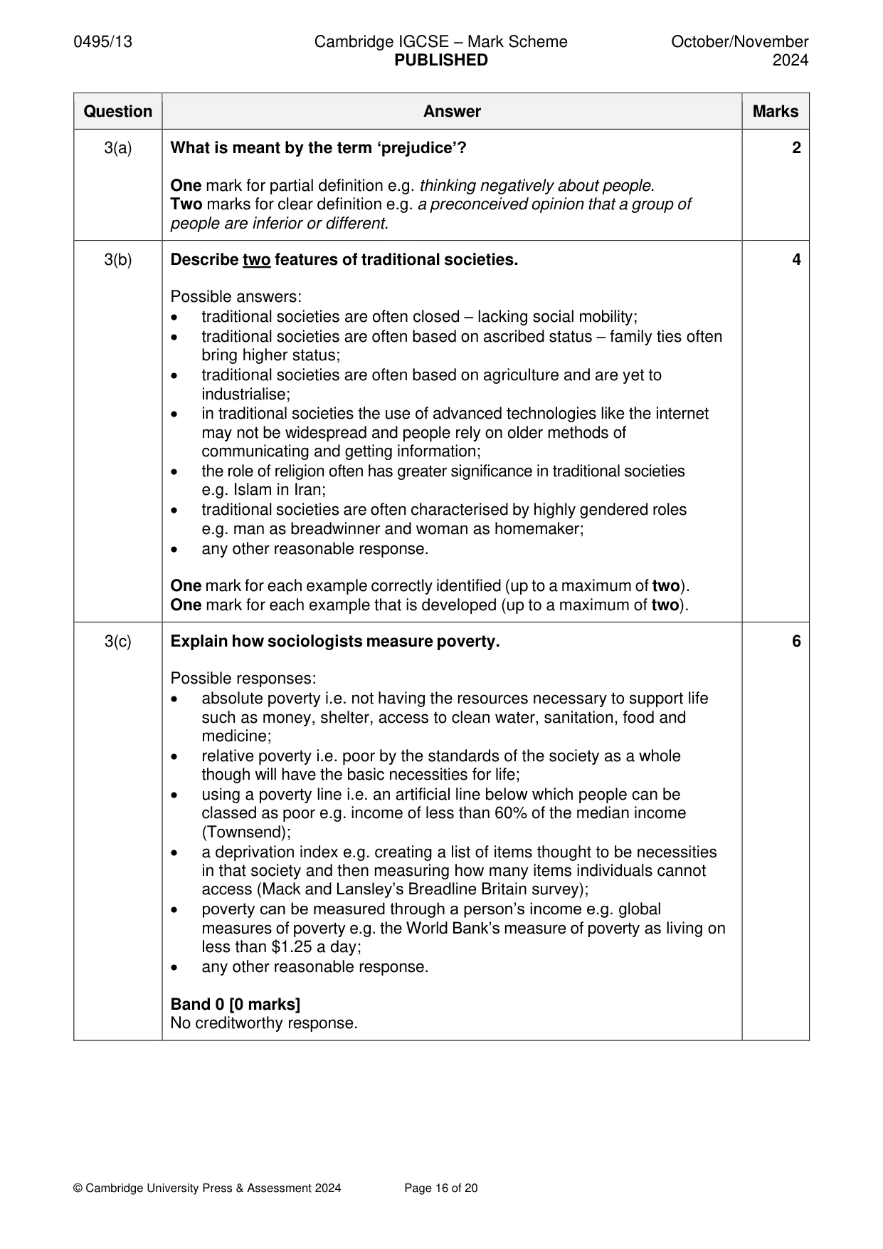 Mark scheme, page 16 of 20