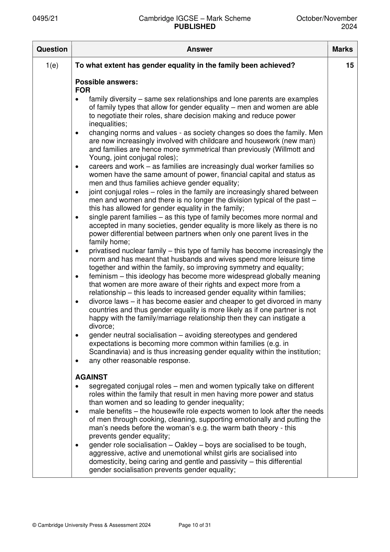 Mark scheme, page 10 of 31