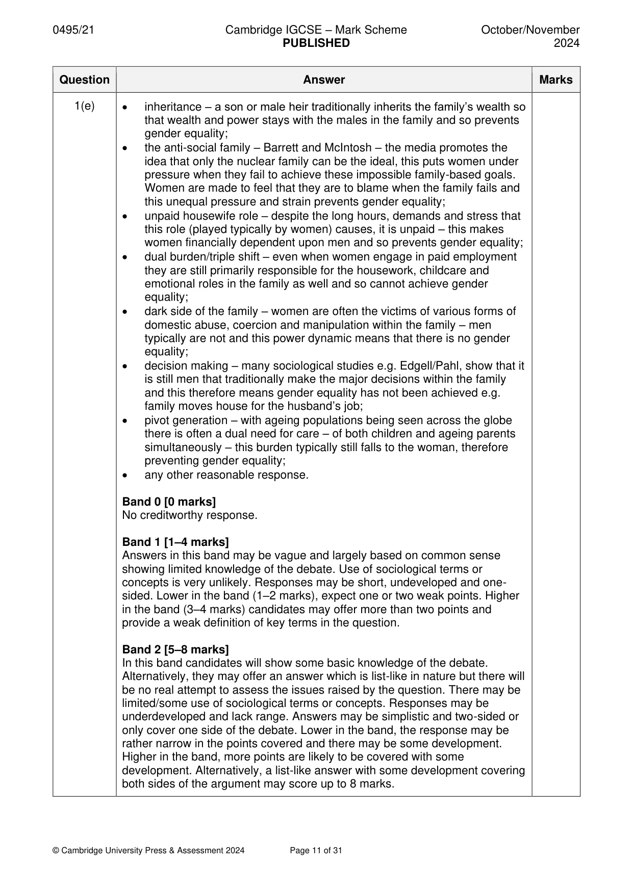 Mark scheme, page 11 of 31