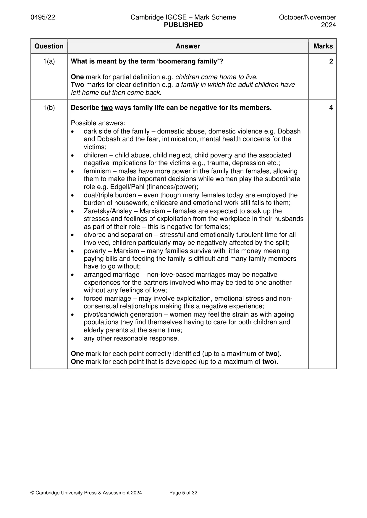 Mark scheme, page 5 of 32