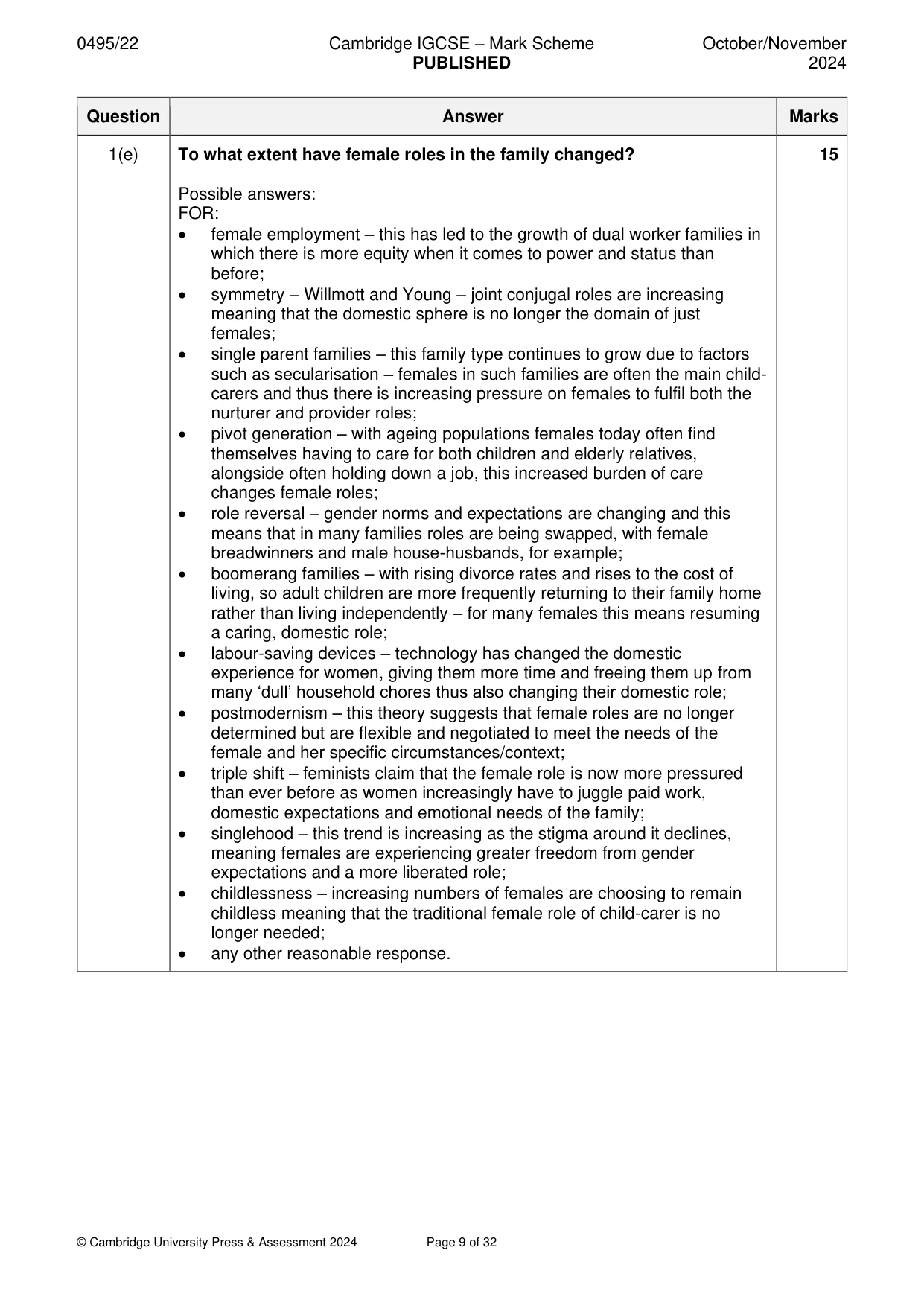 Mark scheme, page 9 of 32