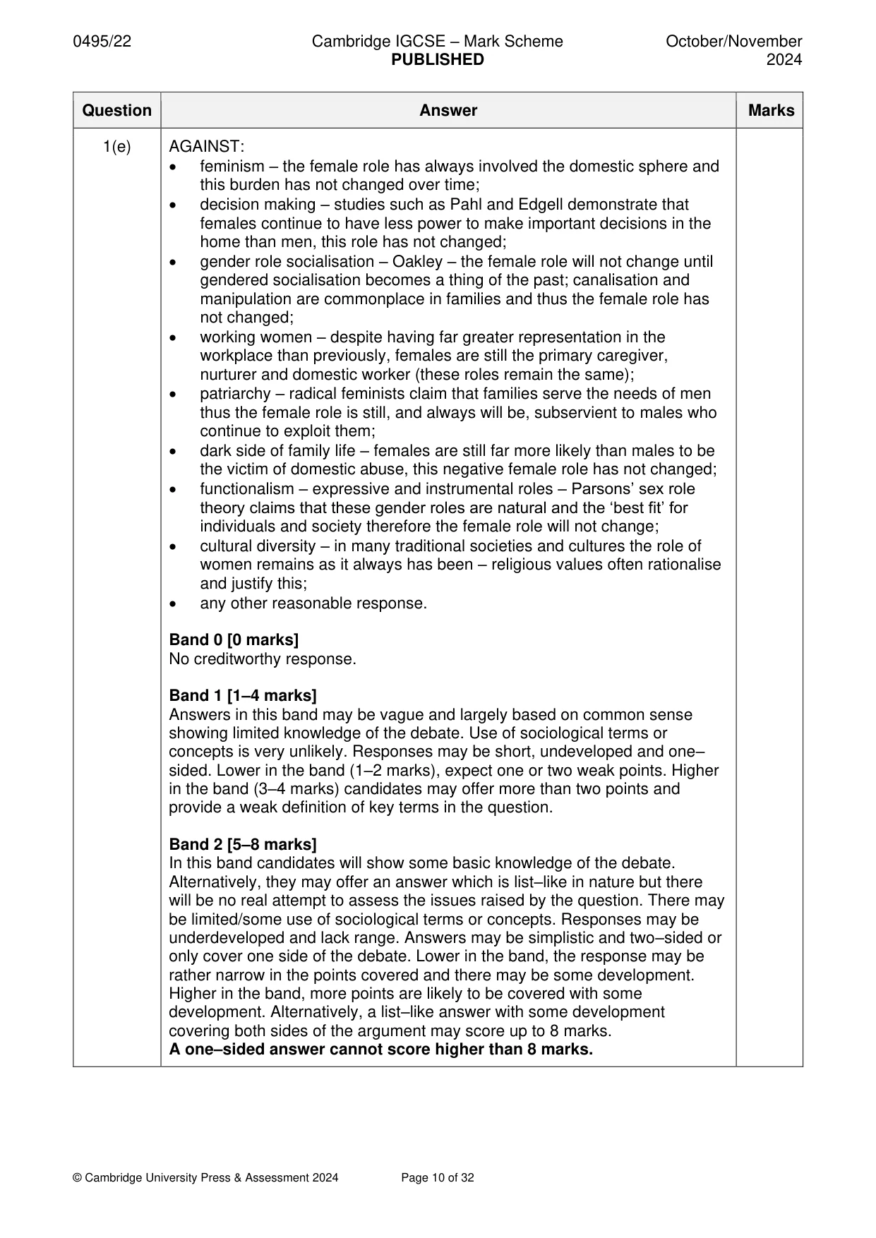 Mark scheme, page 10 of 32