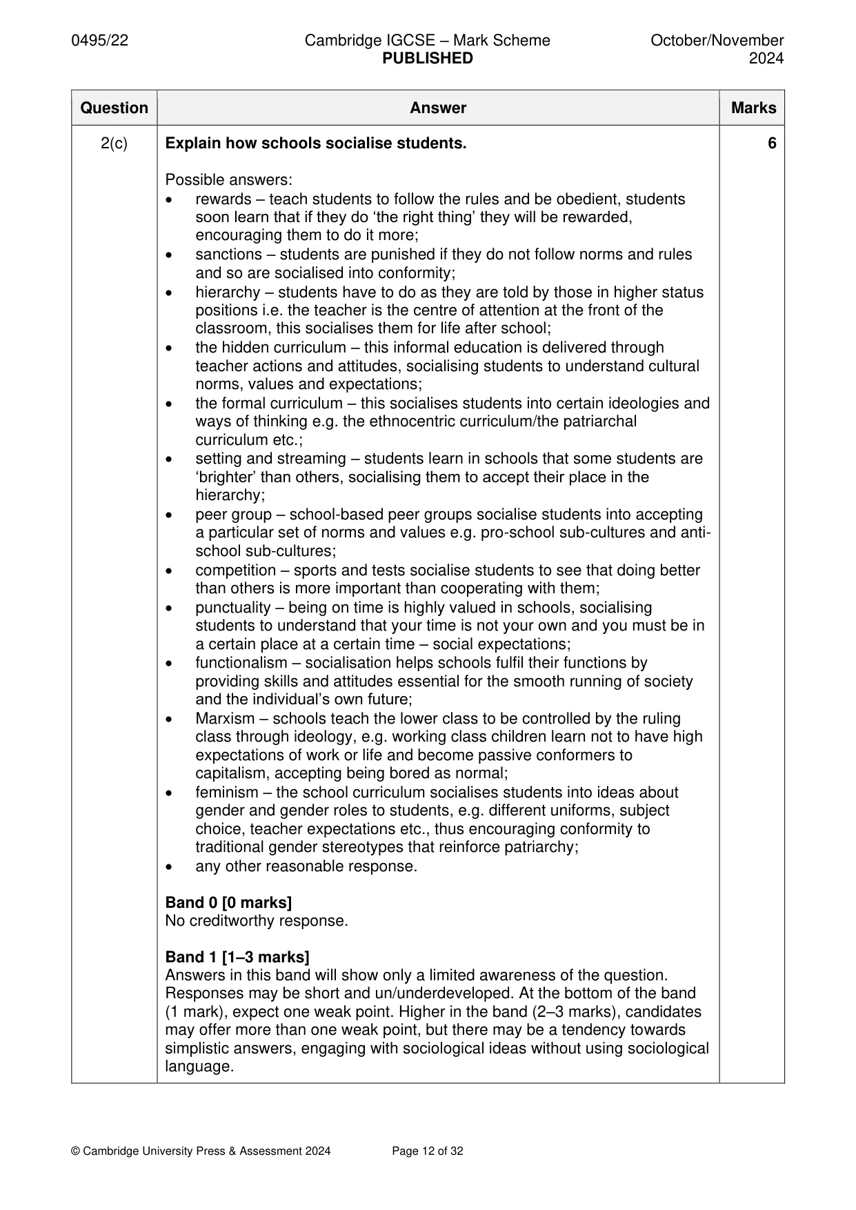 Mark scheme, page 12 of 32