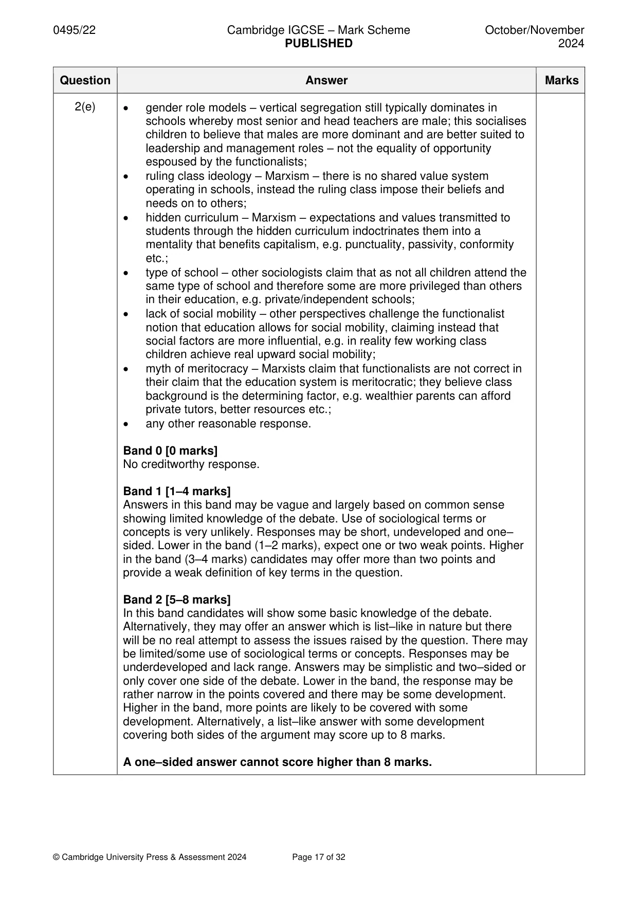 Mark scheme, page 17 of 32