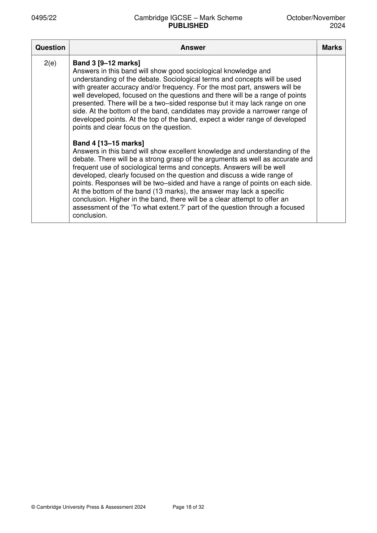 Mark scheme, page 18 of 32