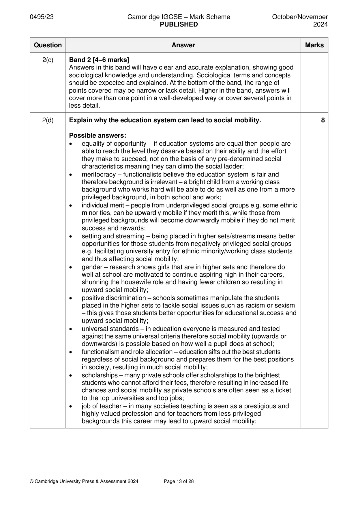 Mark scheme, page 13 of 28