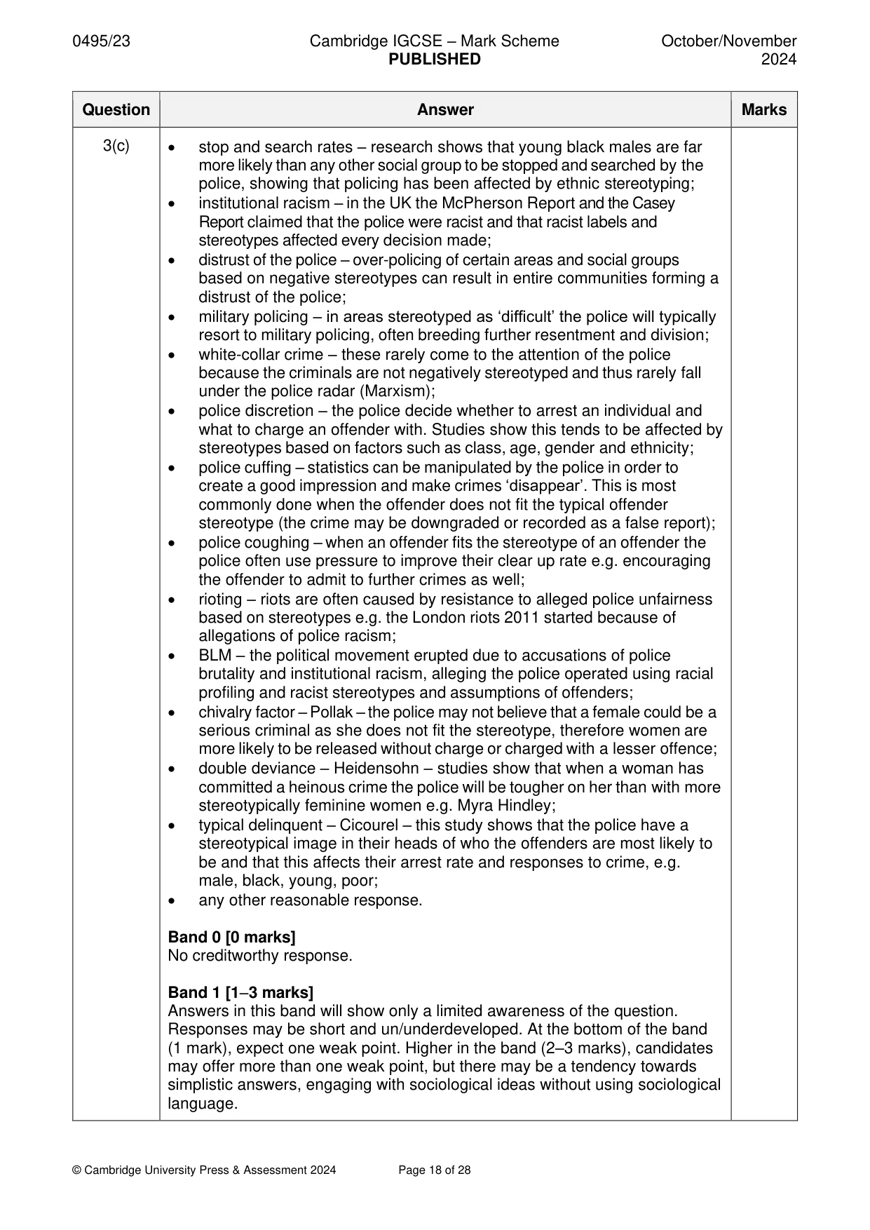 Mark scheme, page 18 of 28