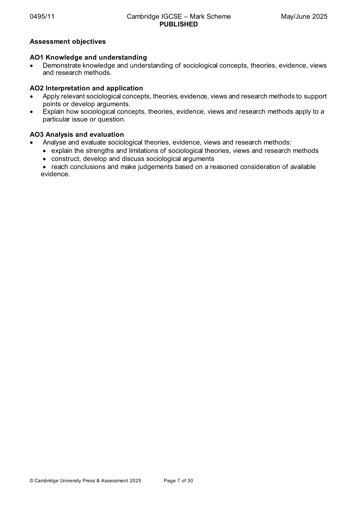 Mark scheme, page 7 of 30