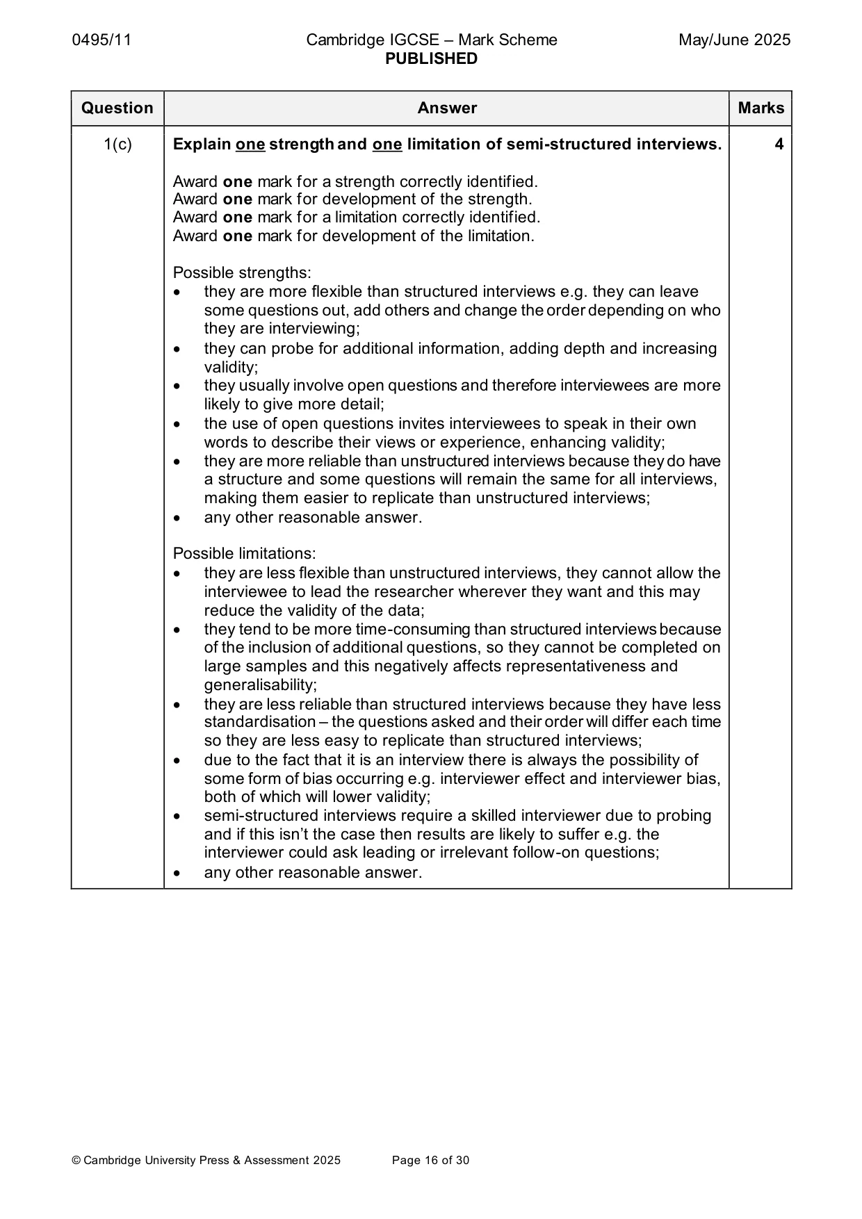 Mark scheme, page 16 of 30