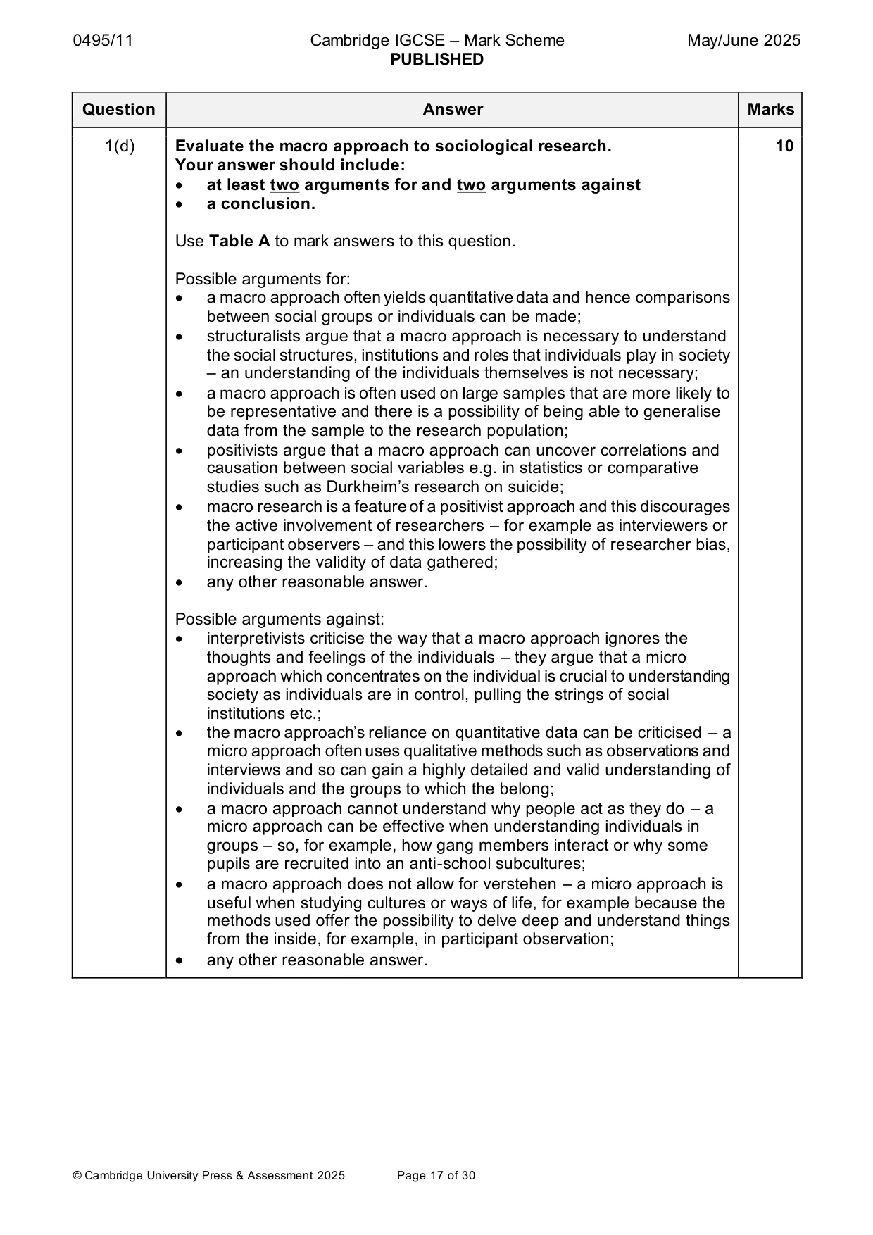 Mark scheme, page 17 of 30