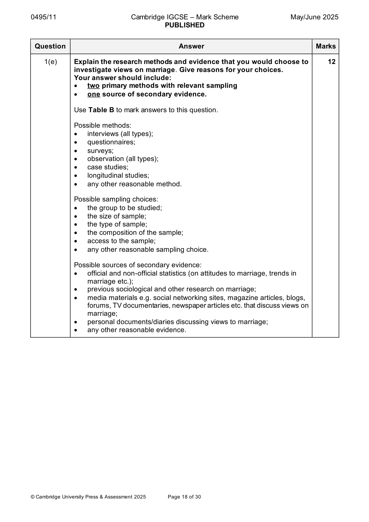 Mark scheme, page 18 of 30