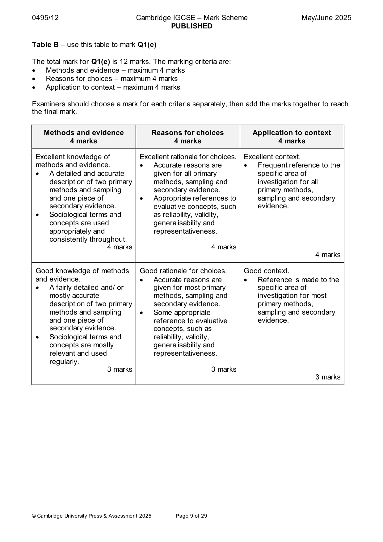 Mark scheme, page 9 of 29