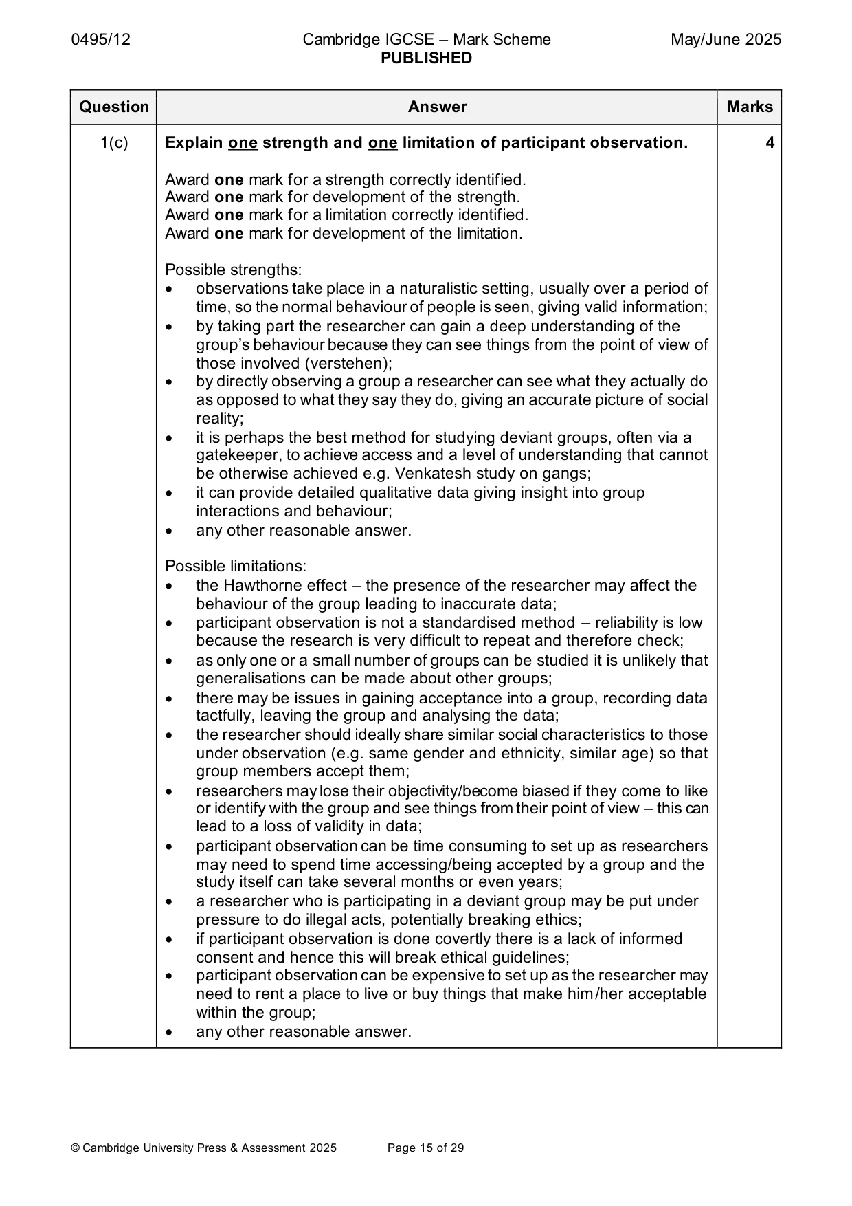 Mark scheme, page 15 of 29