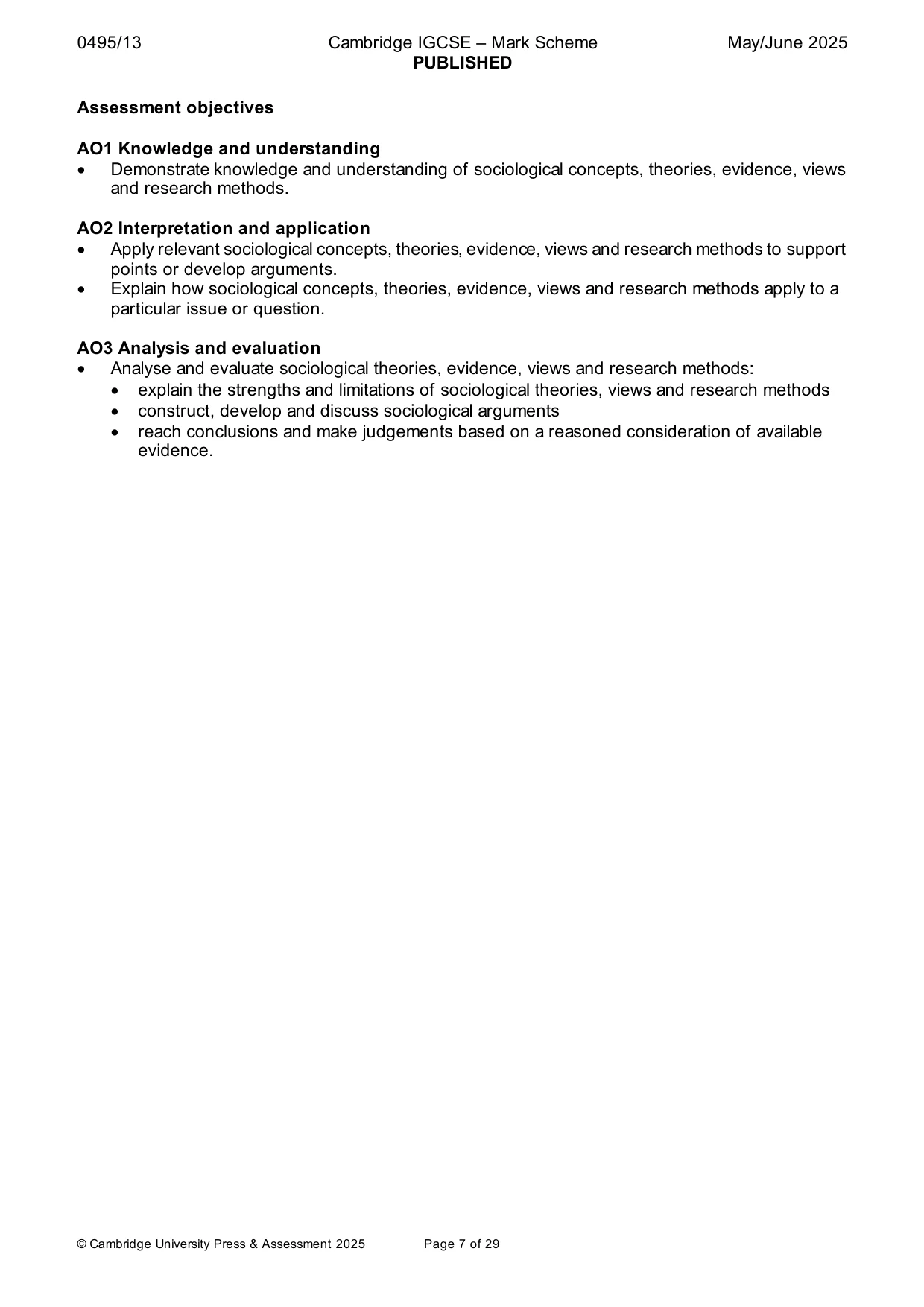 Mark scheme, page 7 of 29