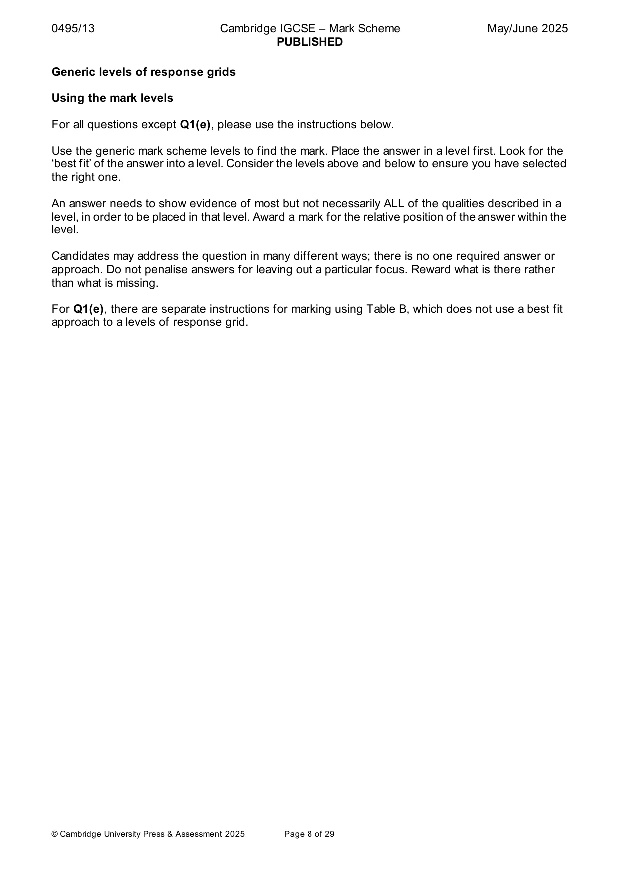 Mark scheme, page 8 of 29