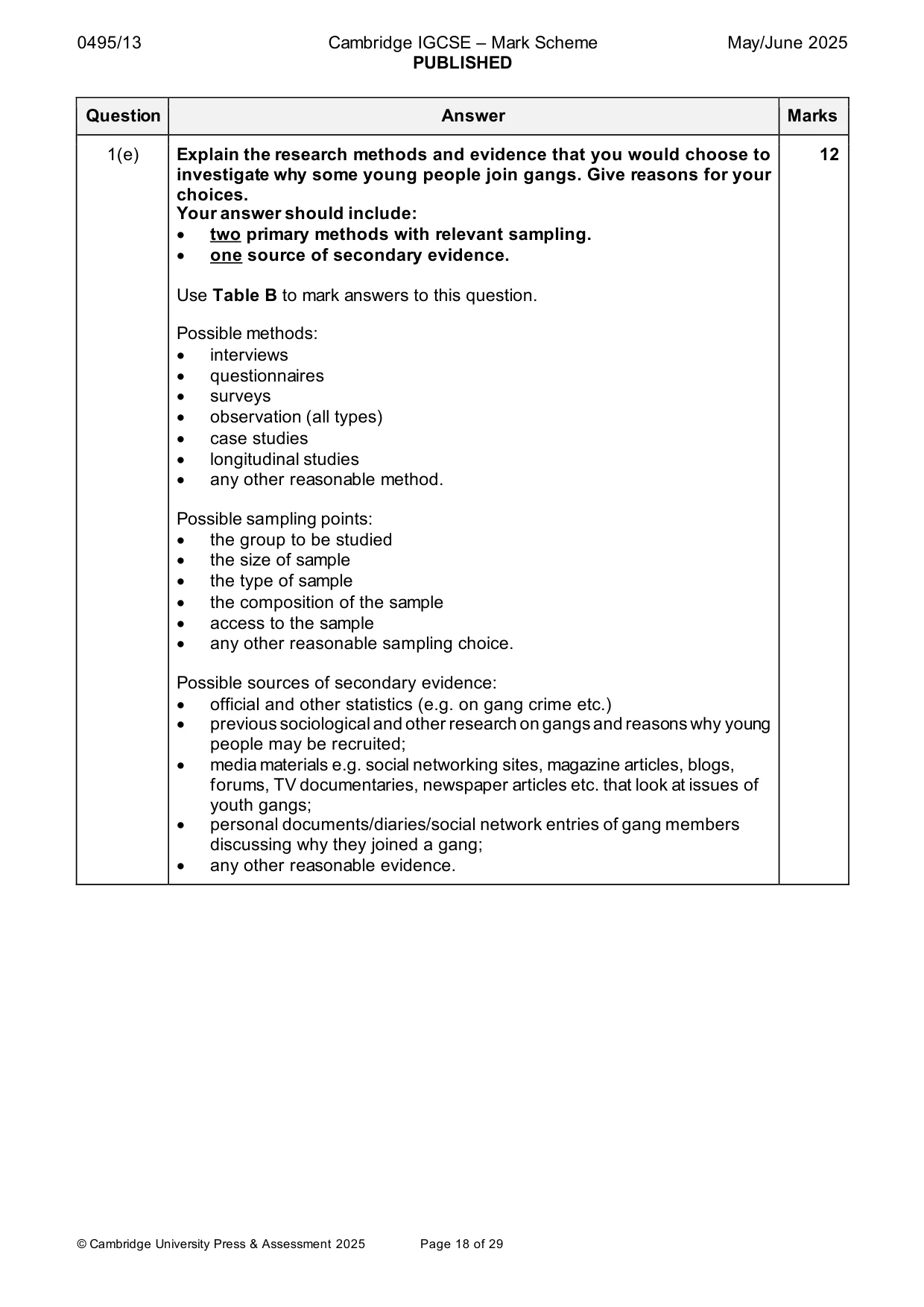Mark scheme, page 18 of 29