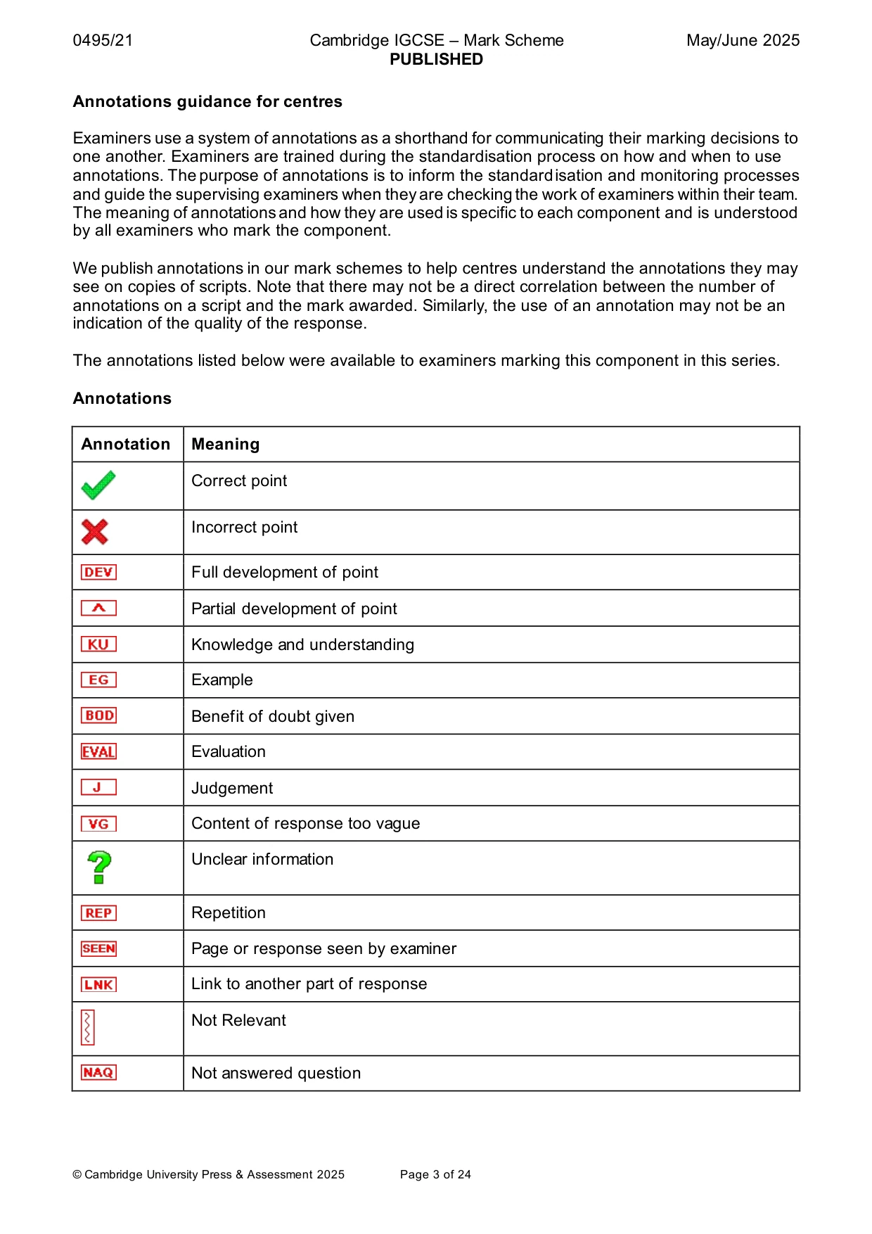 Mark scheme, page 3 of 24