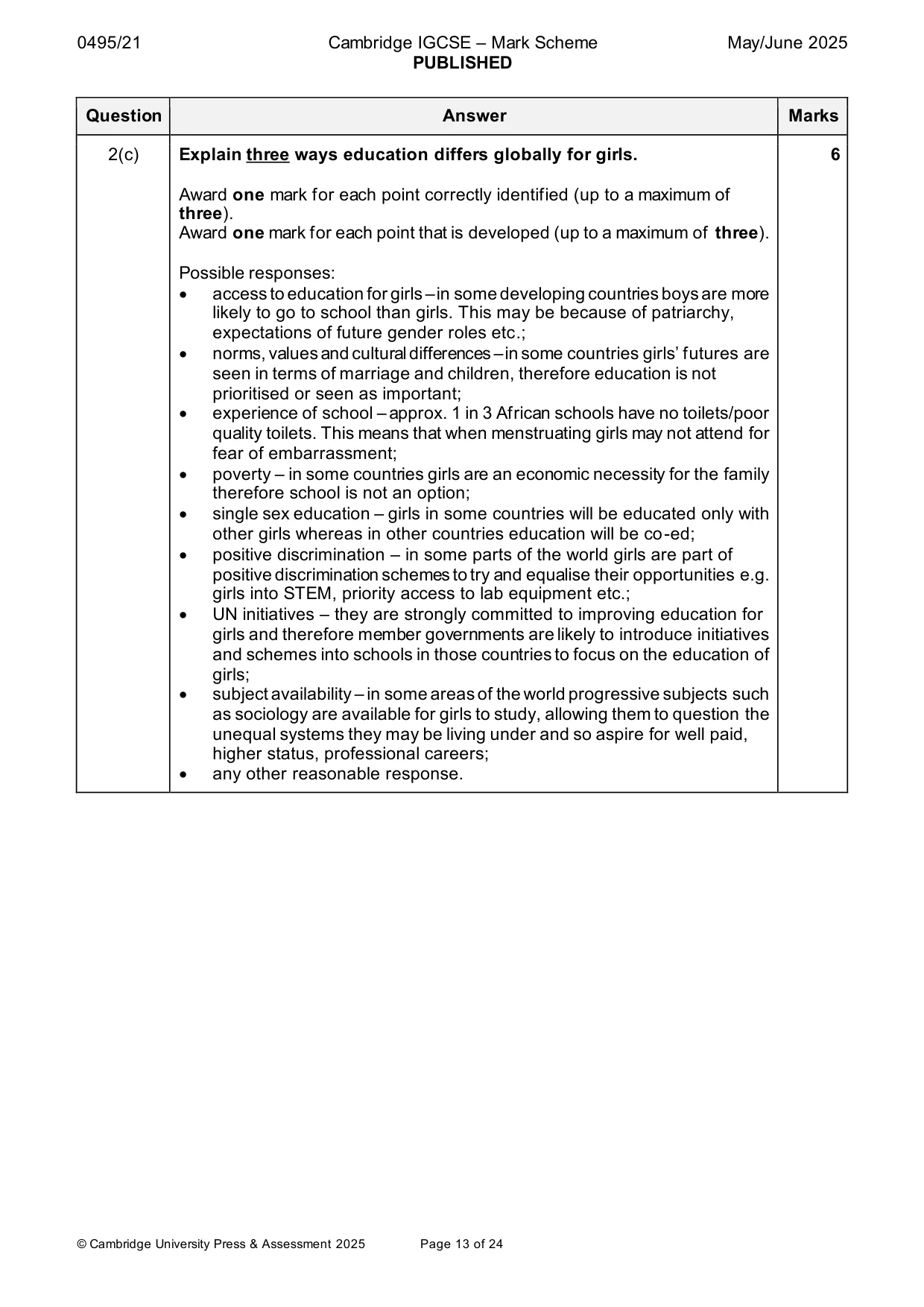 Mark scheme, page 13 of 24