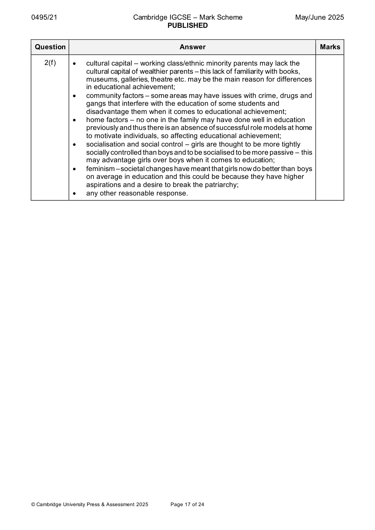 Mark scheme, page 17 of 24