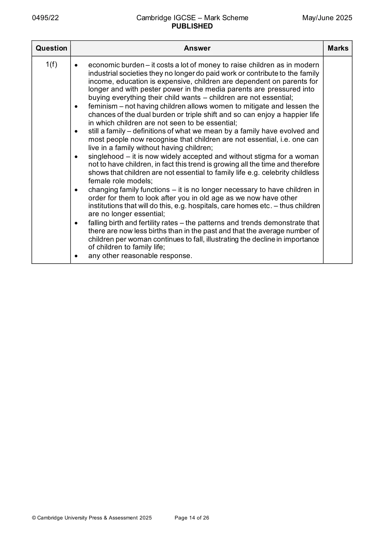 Mark scheme, page 14 of 26