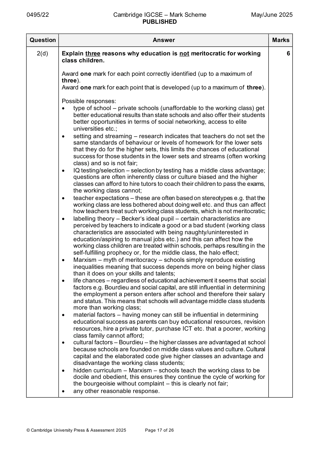 Mark scheme, page 17 of 26